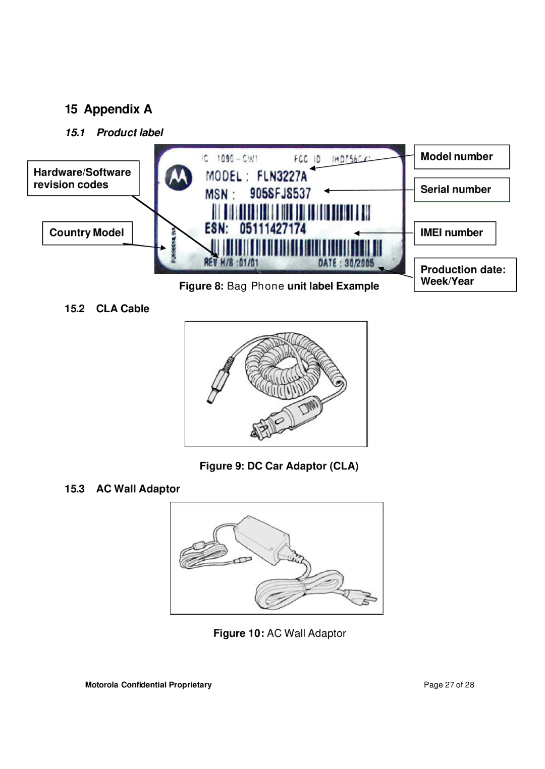 Motorola M800BP manual Appendix a, Hardware/Software revision codes Country Model 