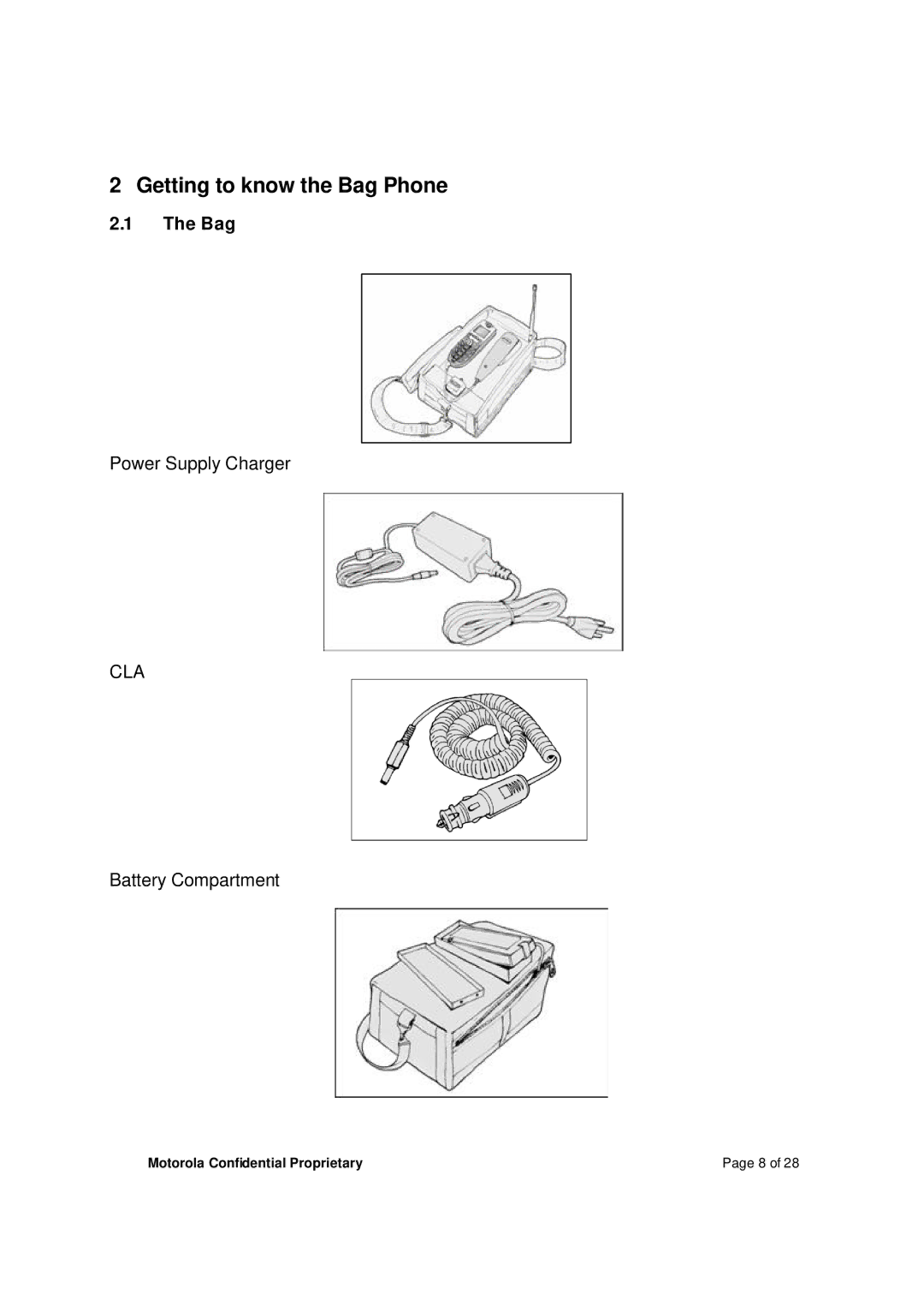 Motorola M800BP manual Getting to know the Bag Phone 