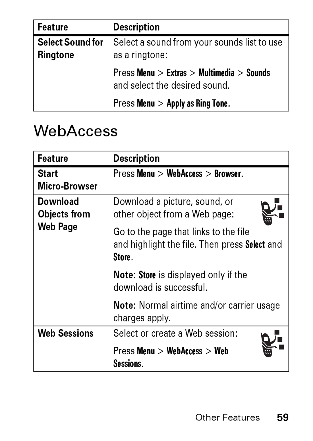 Motorola M930 manual WebAccess 