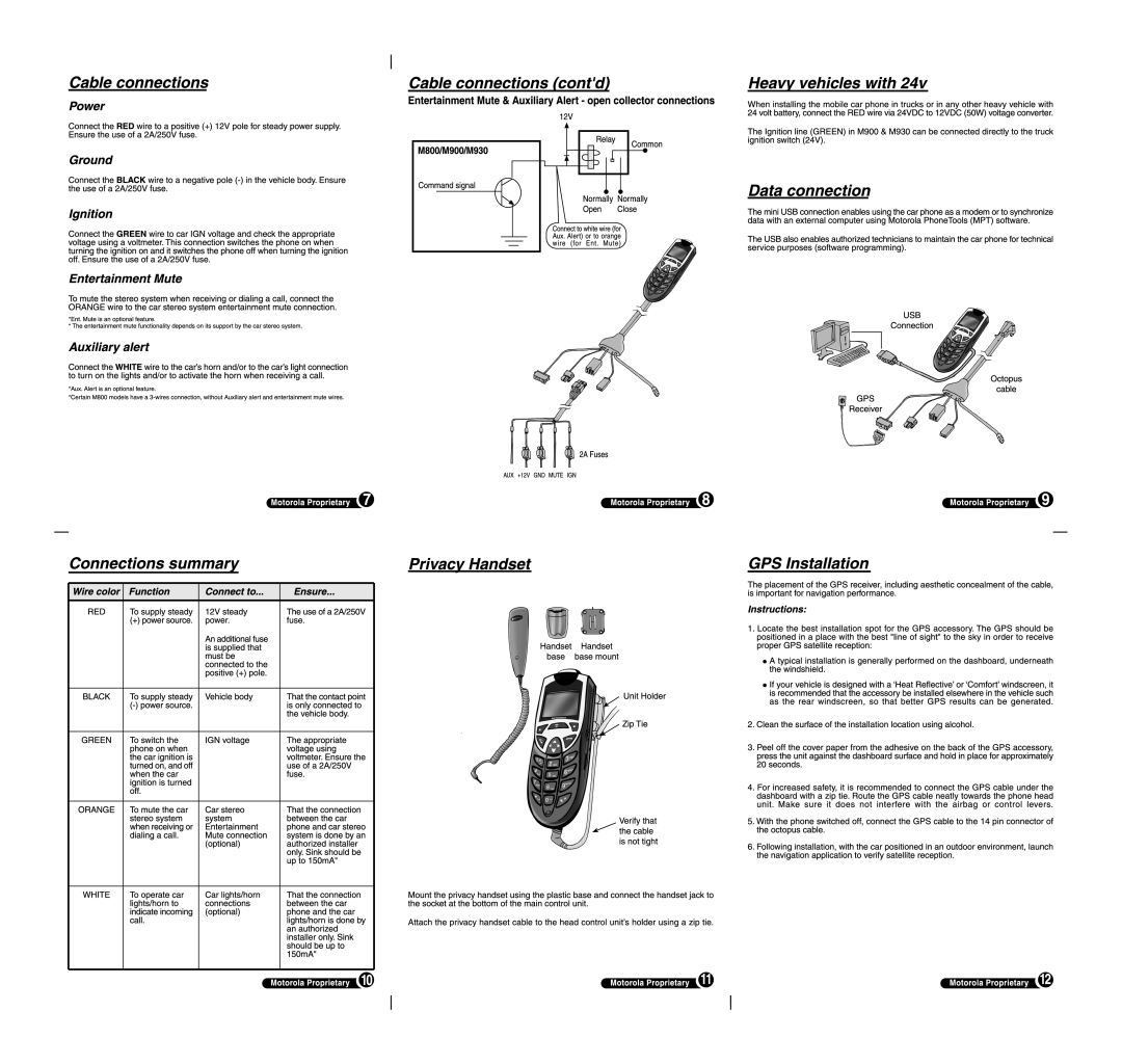 Motorola M930NAV manual 