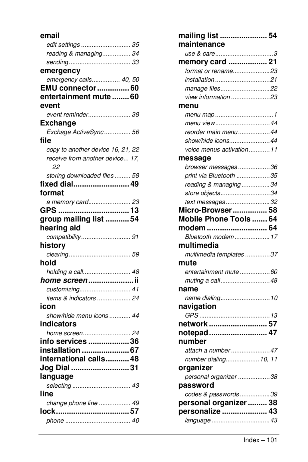 Motorola M990 manual Emergency 