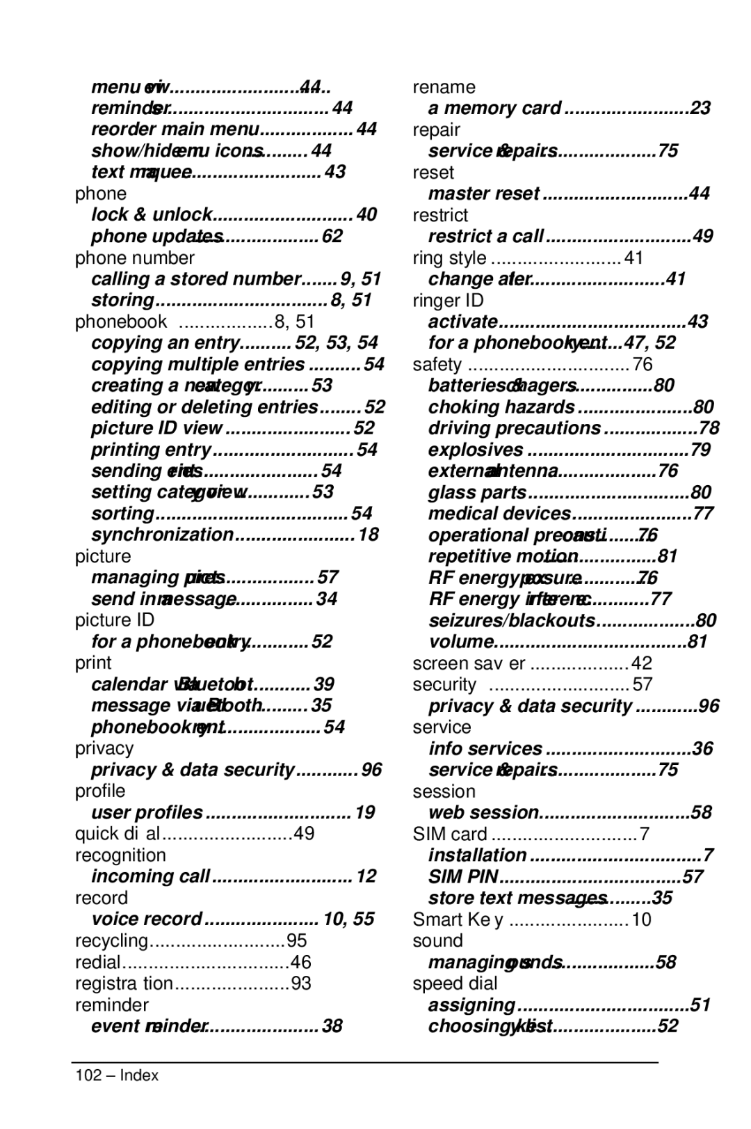 Motorola M990 manual Phone 