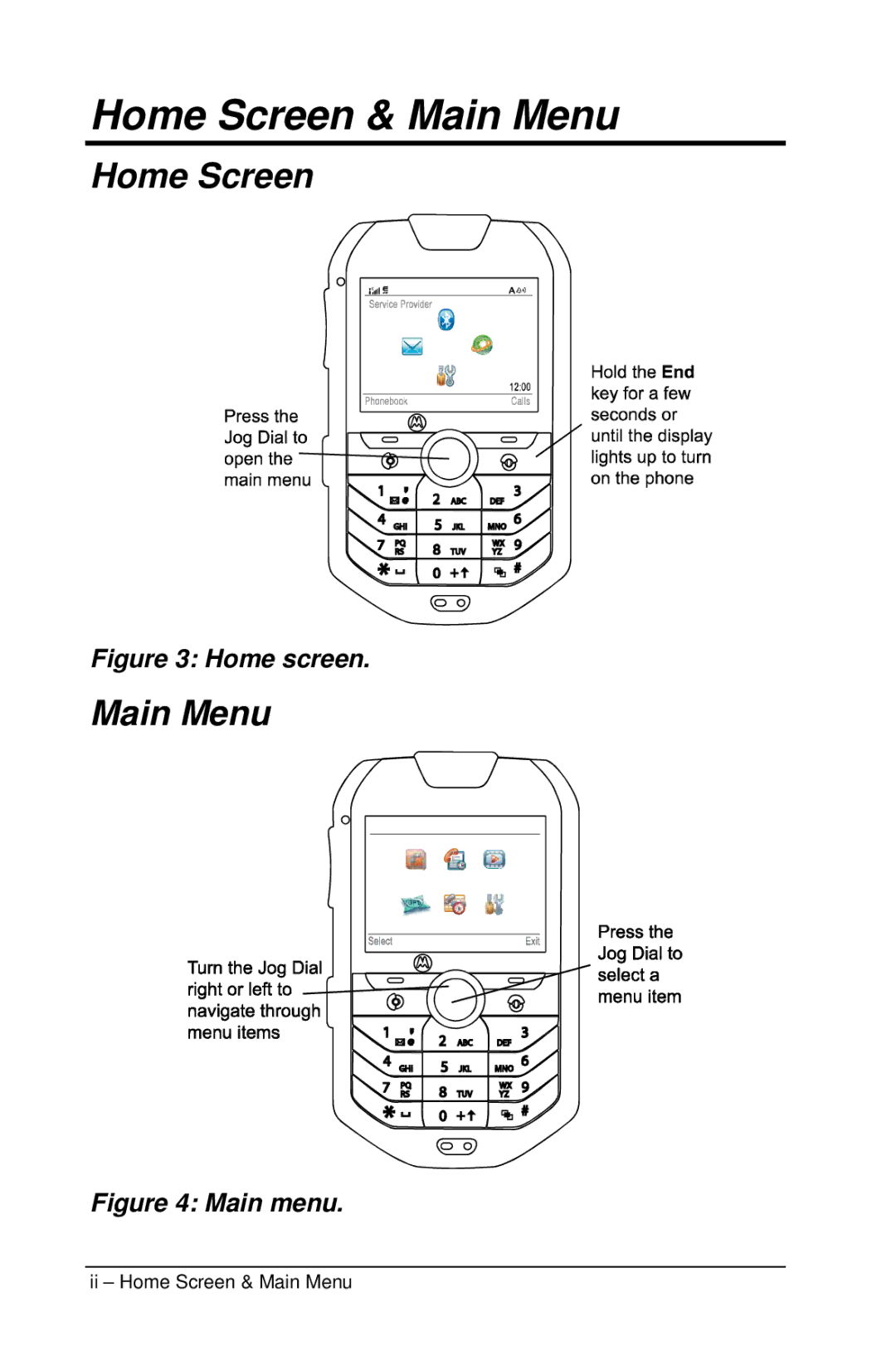 Motorola M990 manual Home Screen & Main Menu 