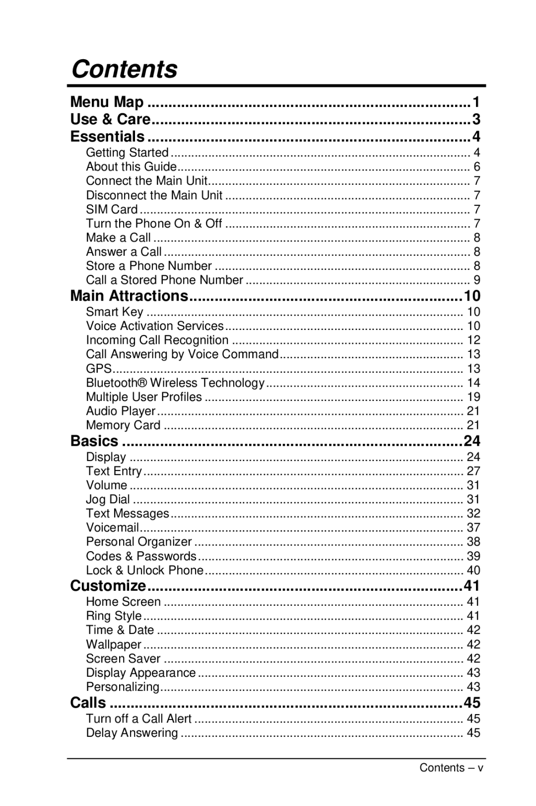 Motorola M990 manual Contents 