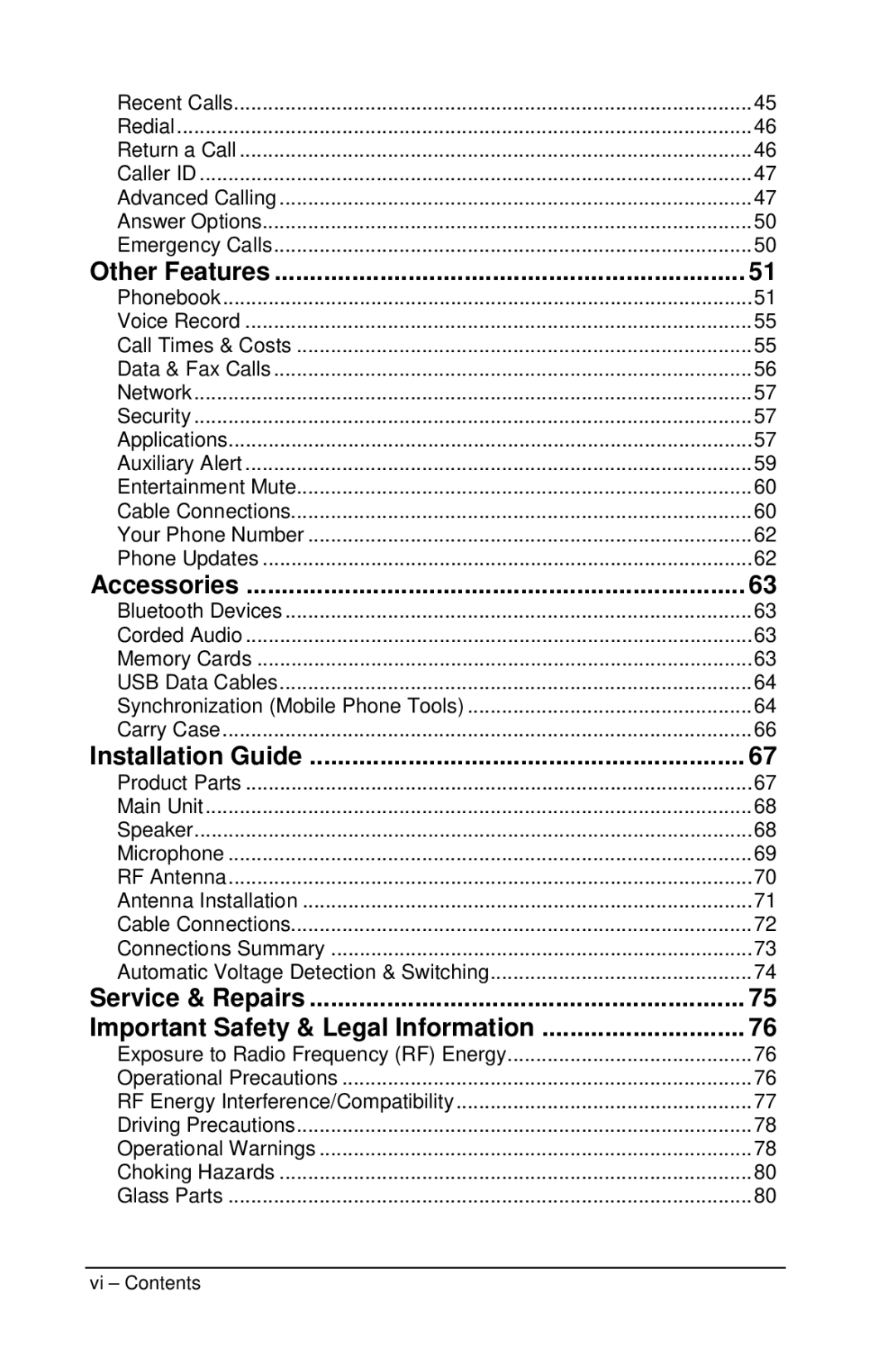 Motorola M990 manual Other Features 