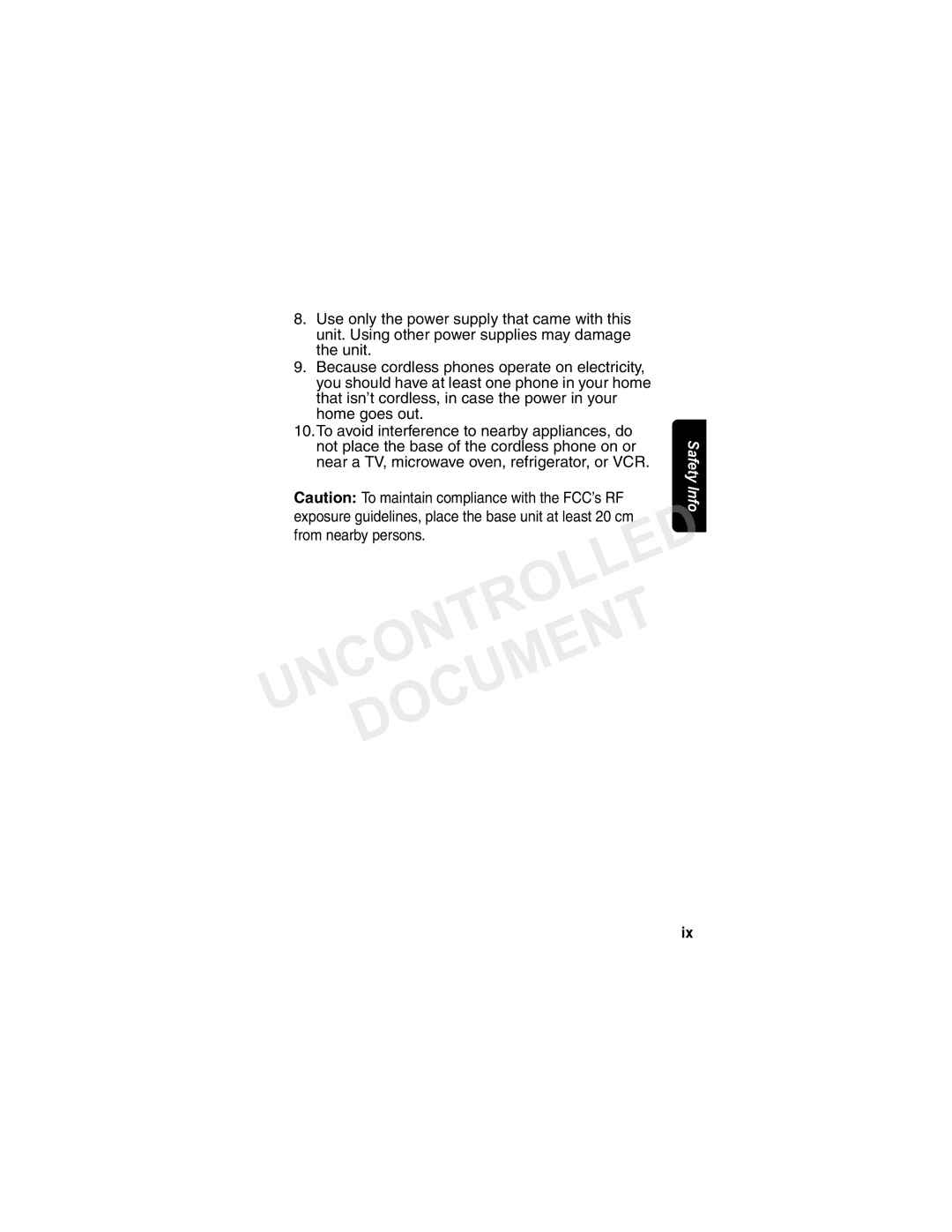 Motorola MA3160 manual From nearby persons. Uncontrolleddocument 