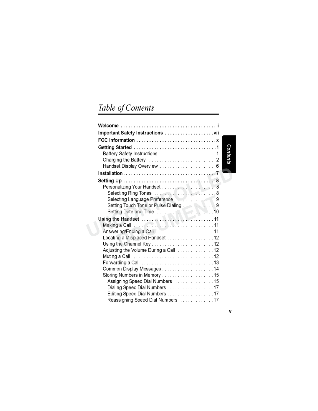 Motorola MA3160 manual Table of Contents 