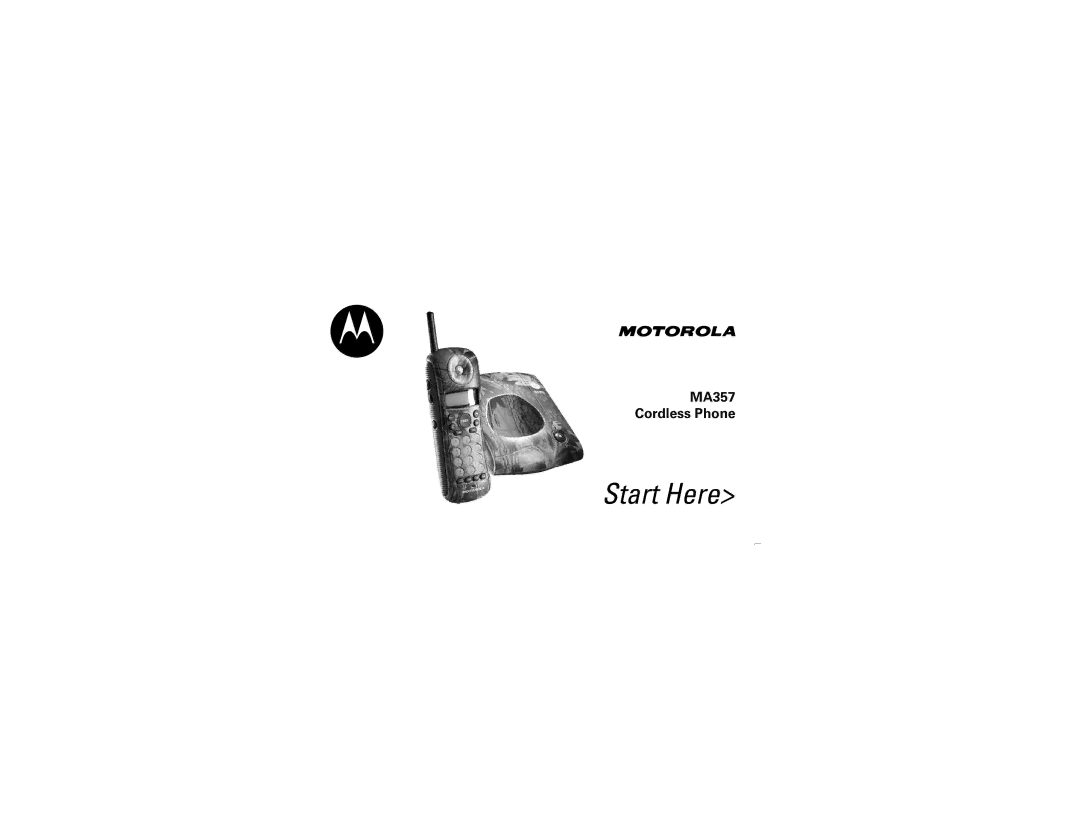 Motorola MA357 manual Start Here 