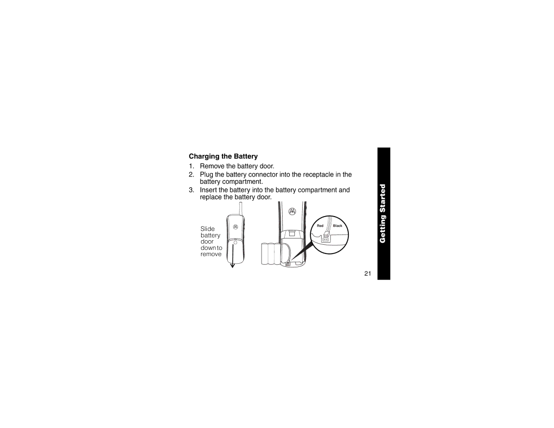 Motorola MA360 Series manual Charging the Battery 