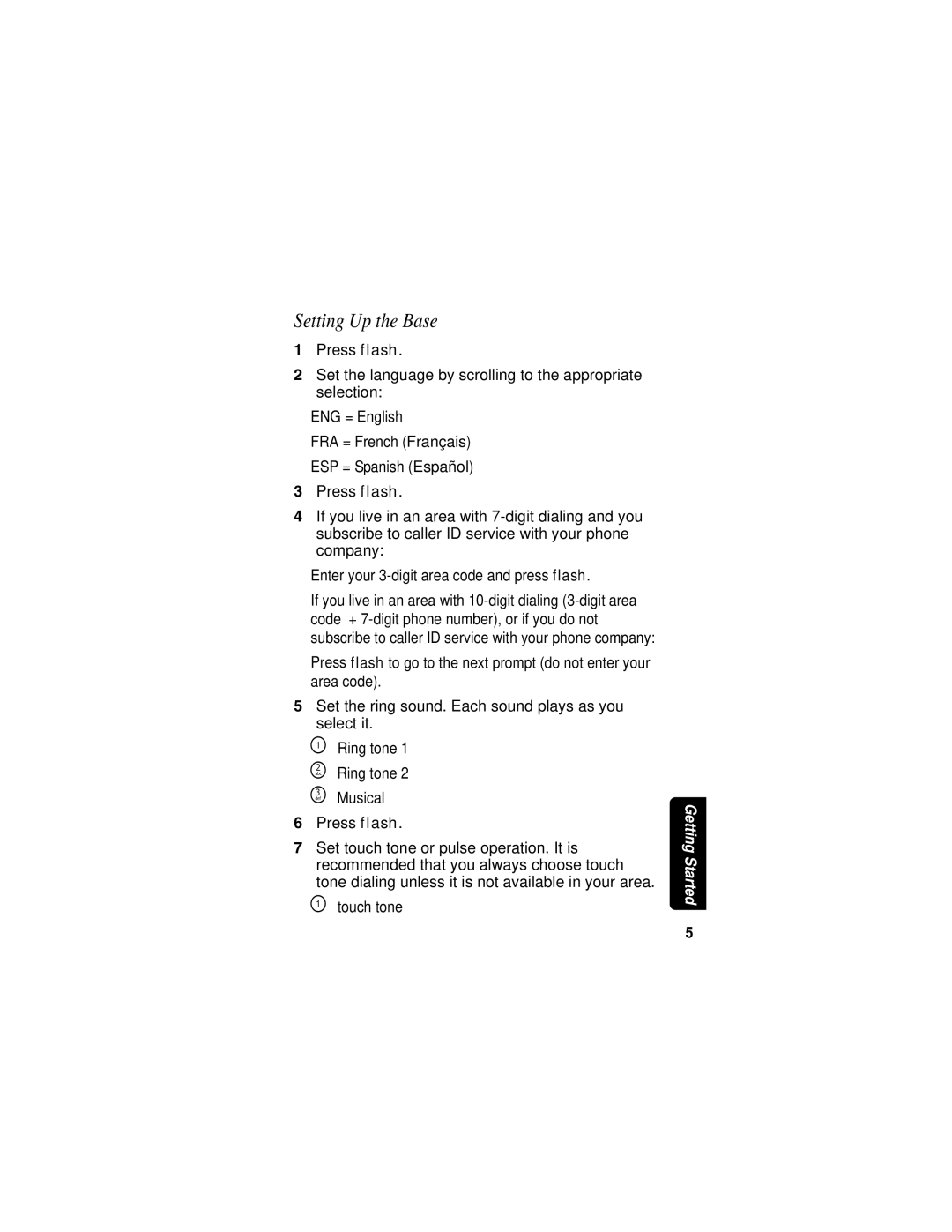 Motorola MA580 manual Setting Up the Base 