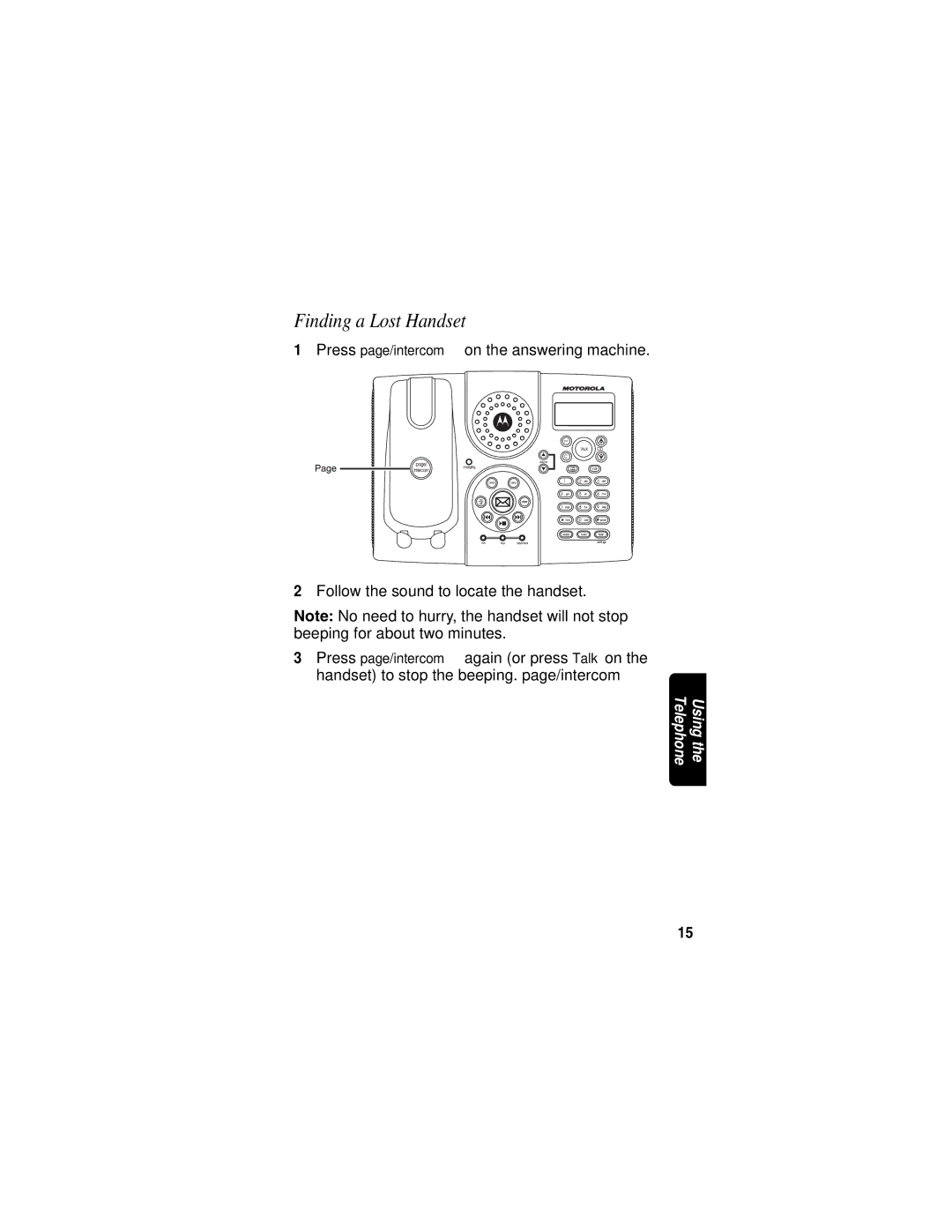 Motorola MA580 manual Finding a Lost Handset 