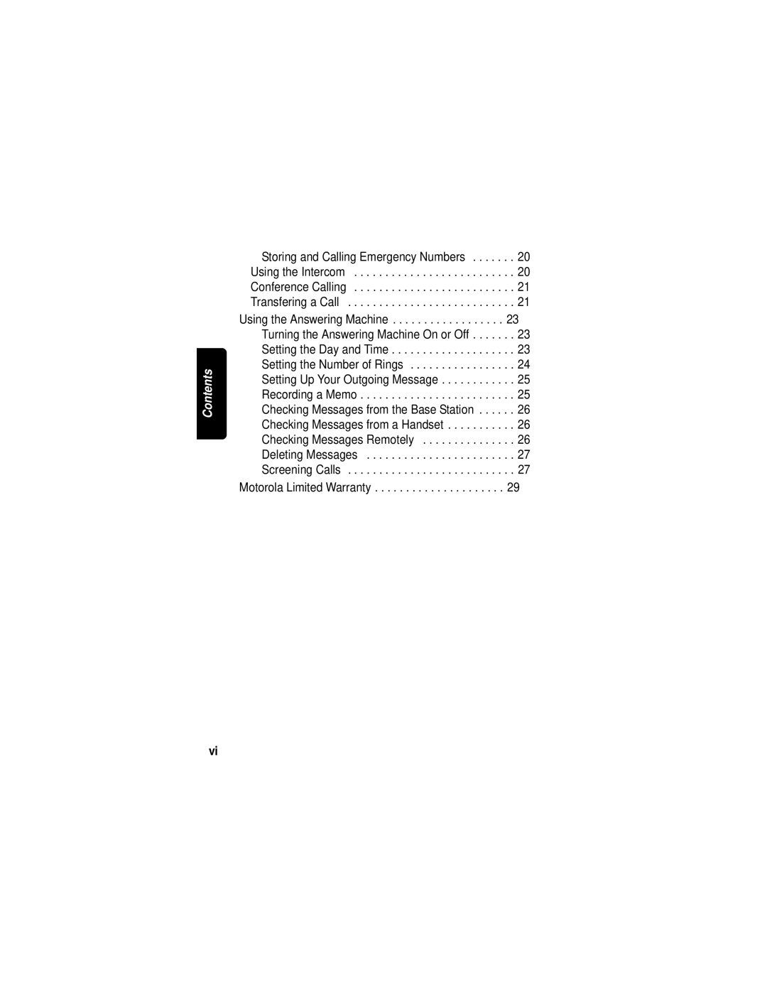 Motorola MA580 manual Contents 