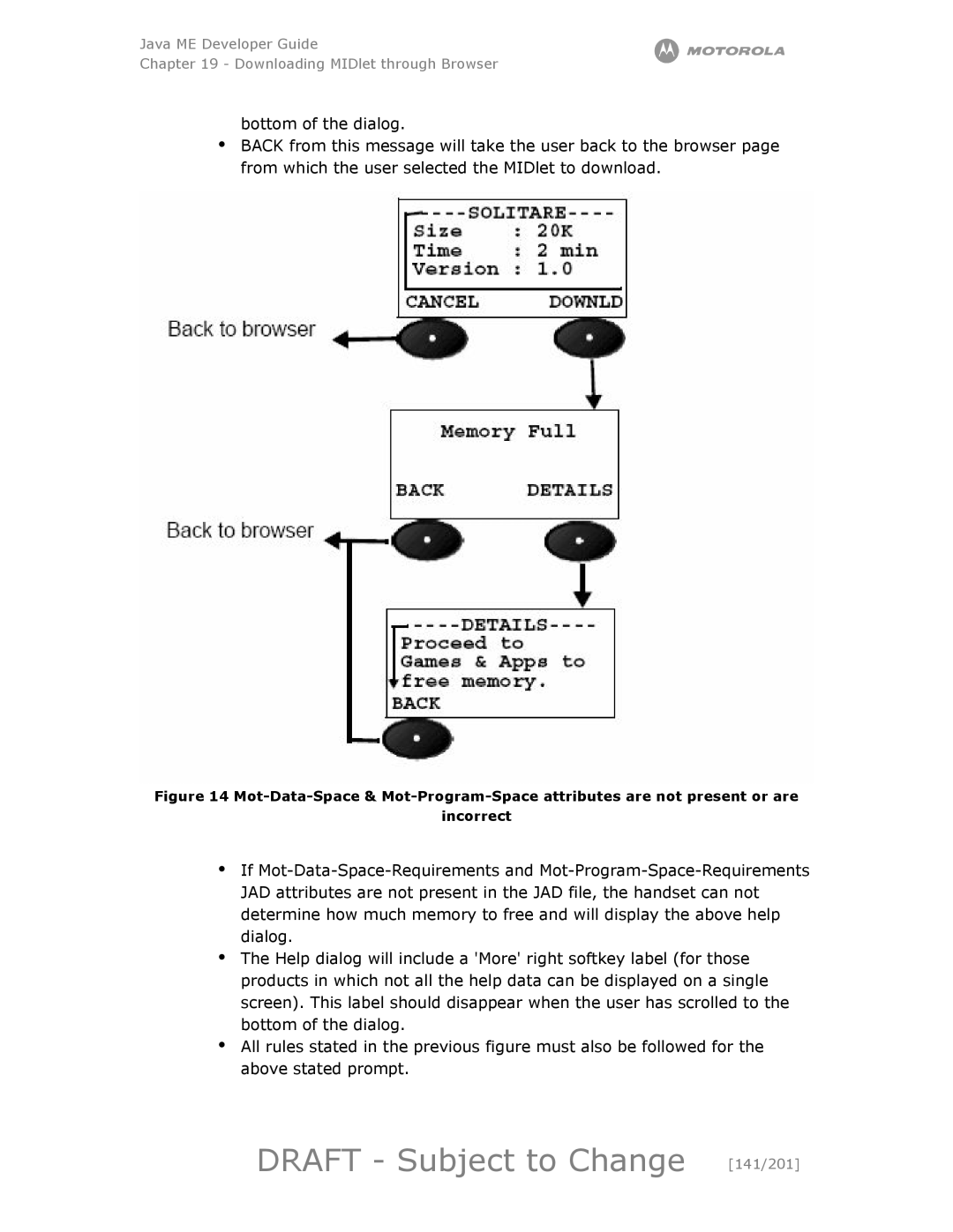 Motorola maxx V6 manual Draft Subject to Change 141/201 