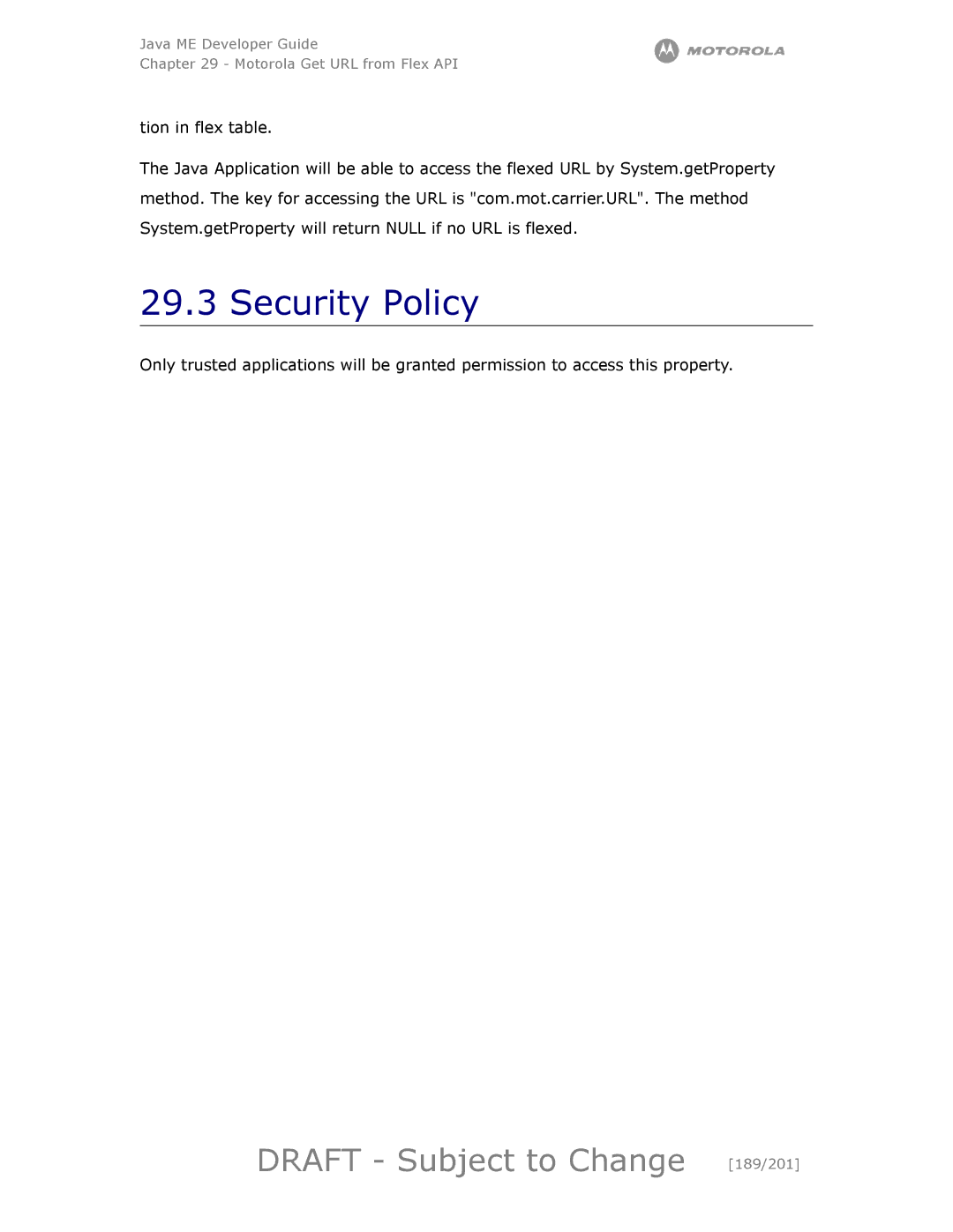 Motorola maxx V6 manual Security Policy, Draft Subject to Change 189/201 