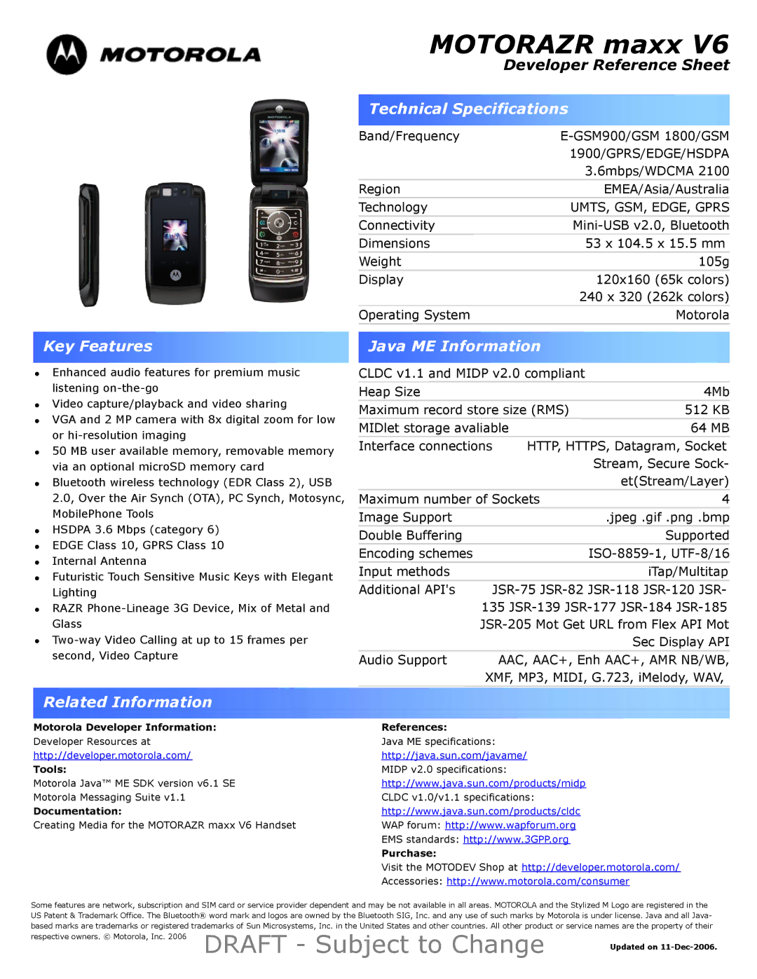 Motorola maxx V6 manual 1900/GPRS/EDGE/HSDPA, UMTS, GSM, EDGE, Gprs 