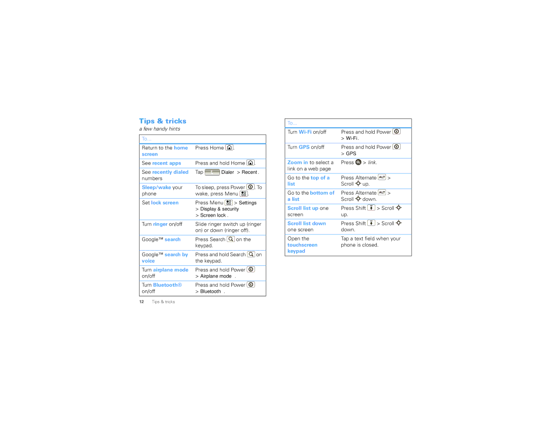 Motorola MB200 manual Tips & tricks 