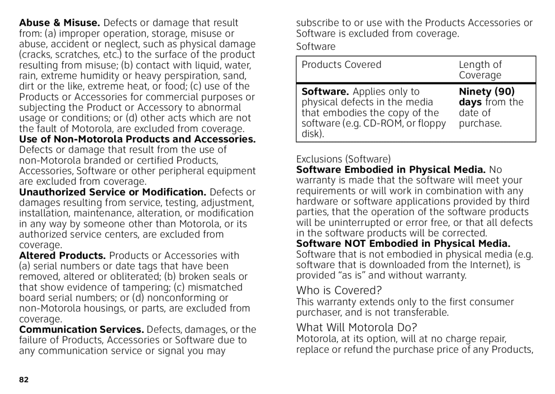 Motorola MB860 manual Who is Covered? 