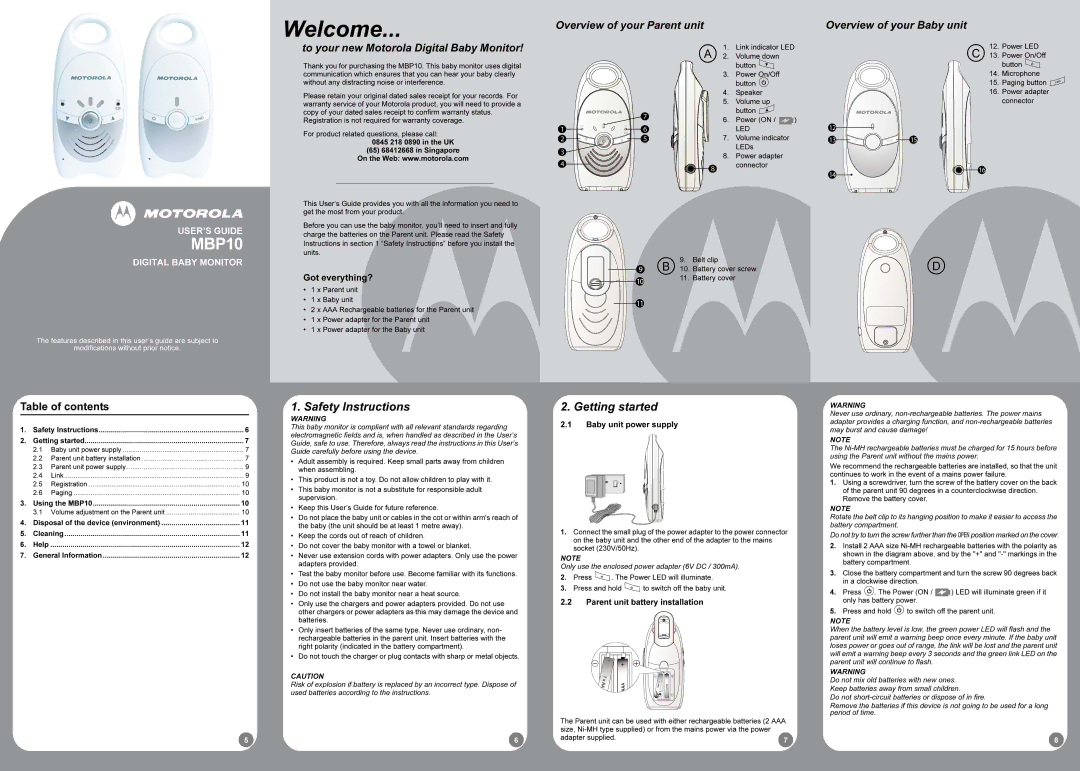 Motorola MBP10 manual 