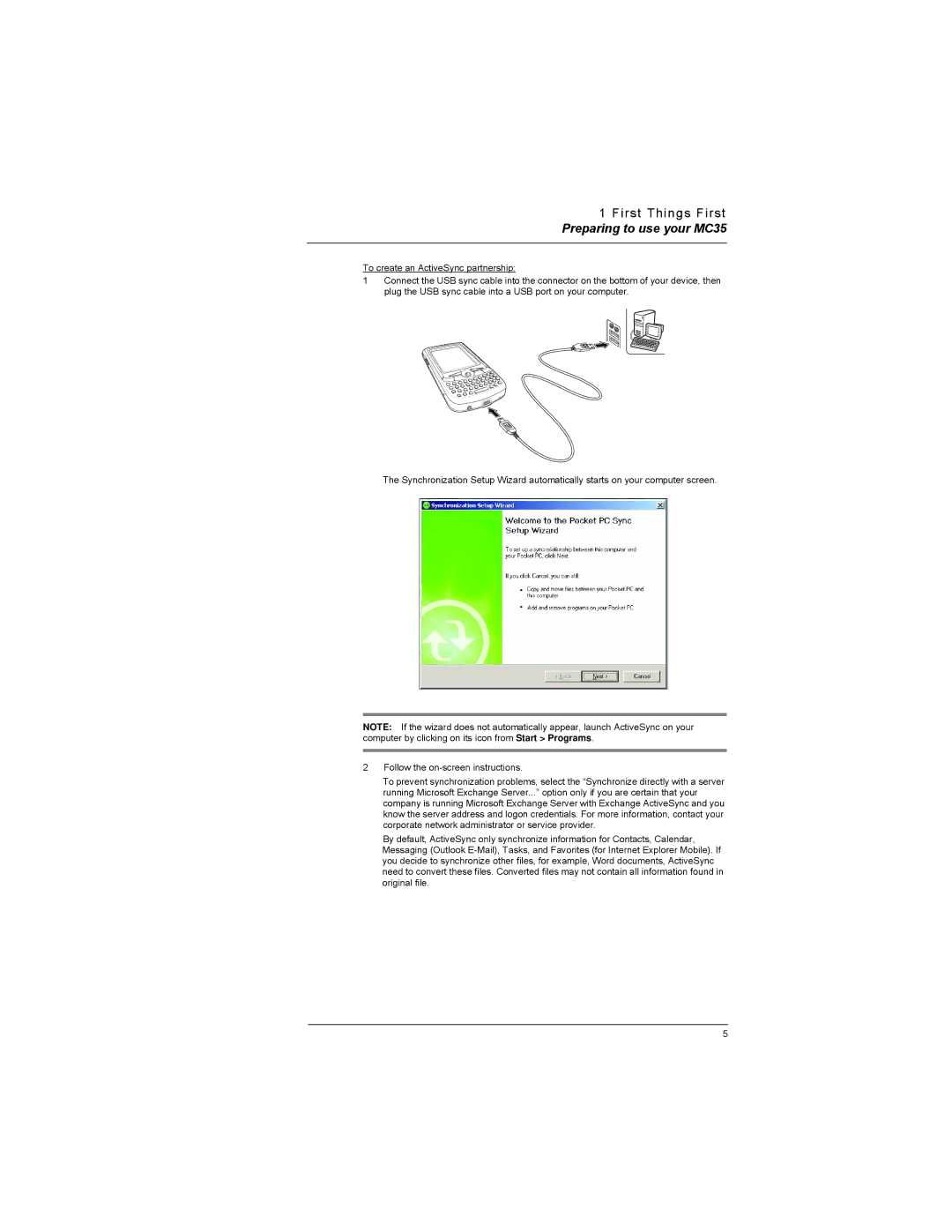 Motorola manual Preparing to use your MC35 