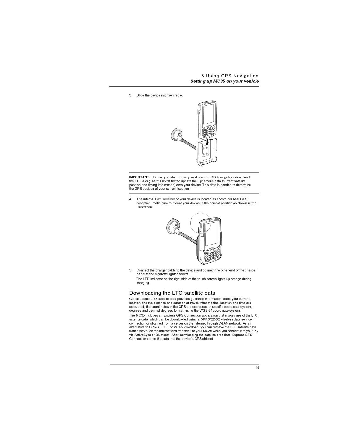 Motorola MC35 manual Downloading the LTO satellite data 