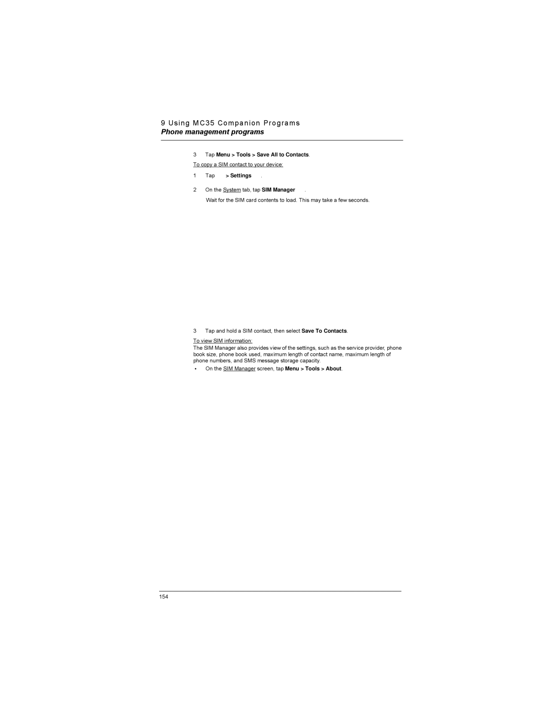 Motorola MC35 manual Phone management programs 