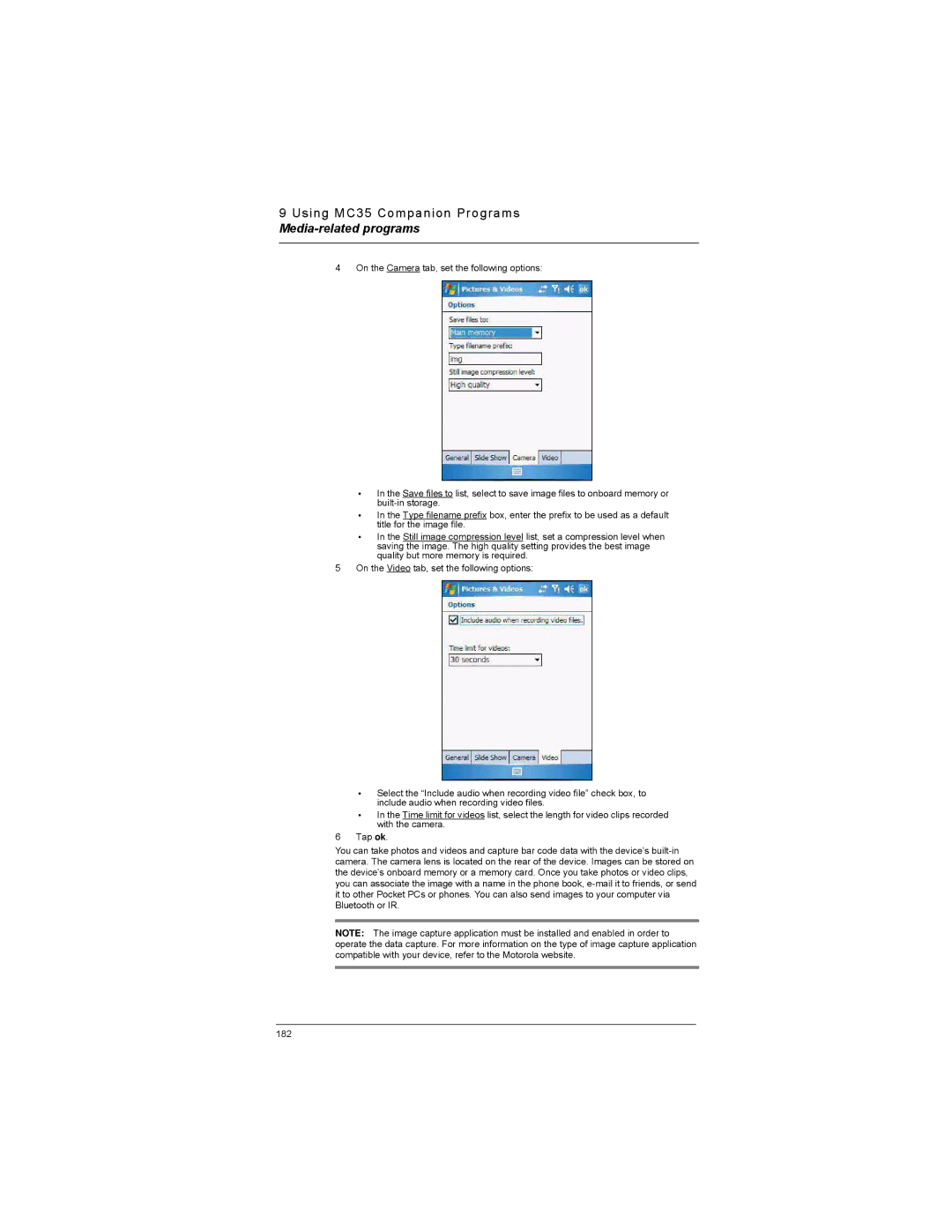 Motorola MC35 manual Media-related programs 