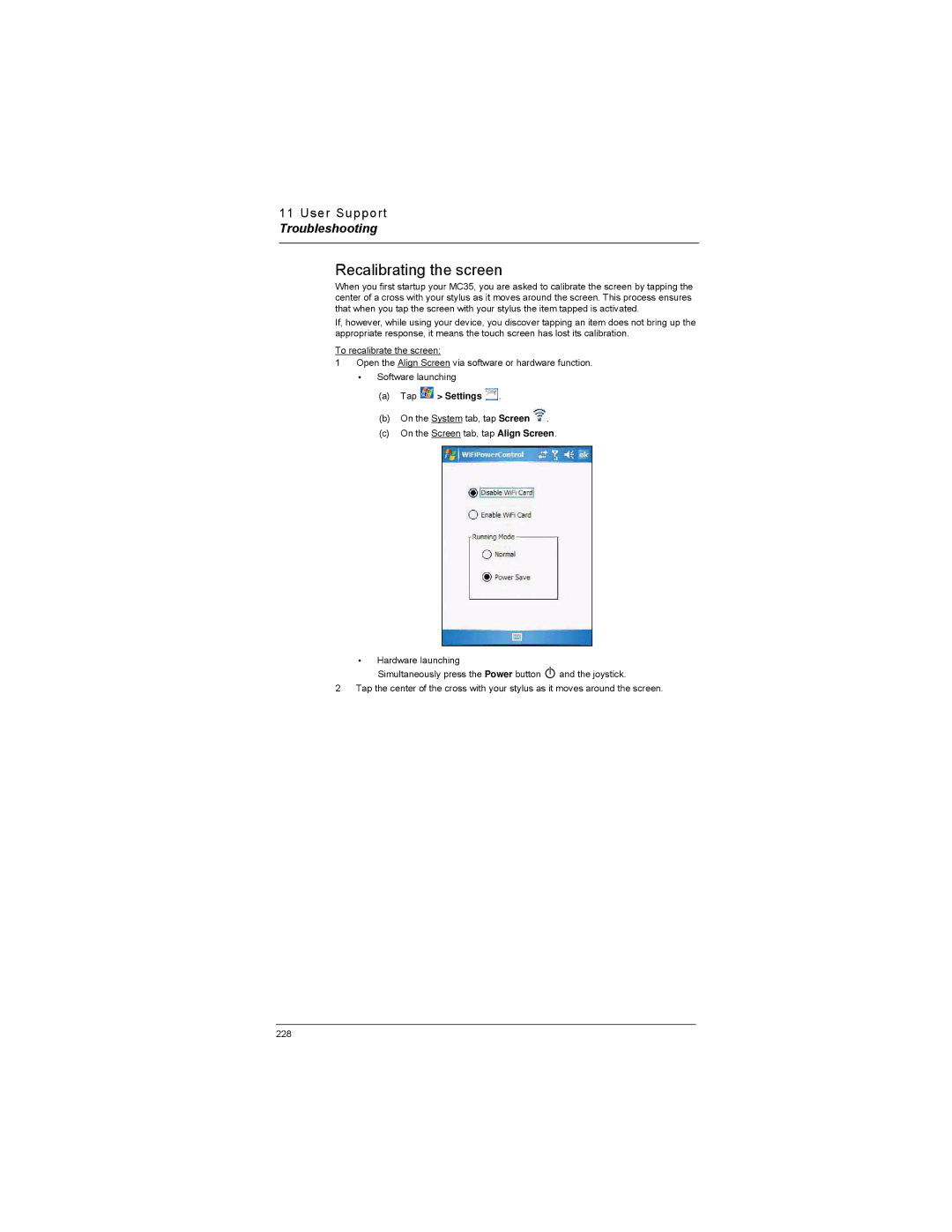 Motorola MC35 manual Recalibrating the screen 