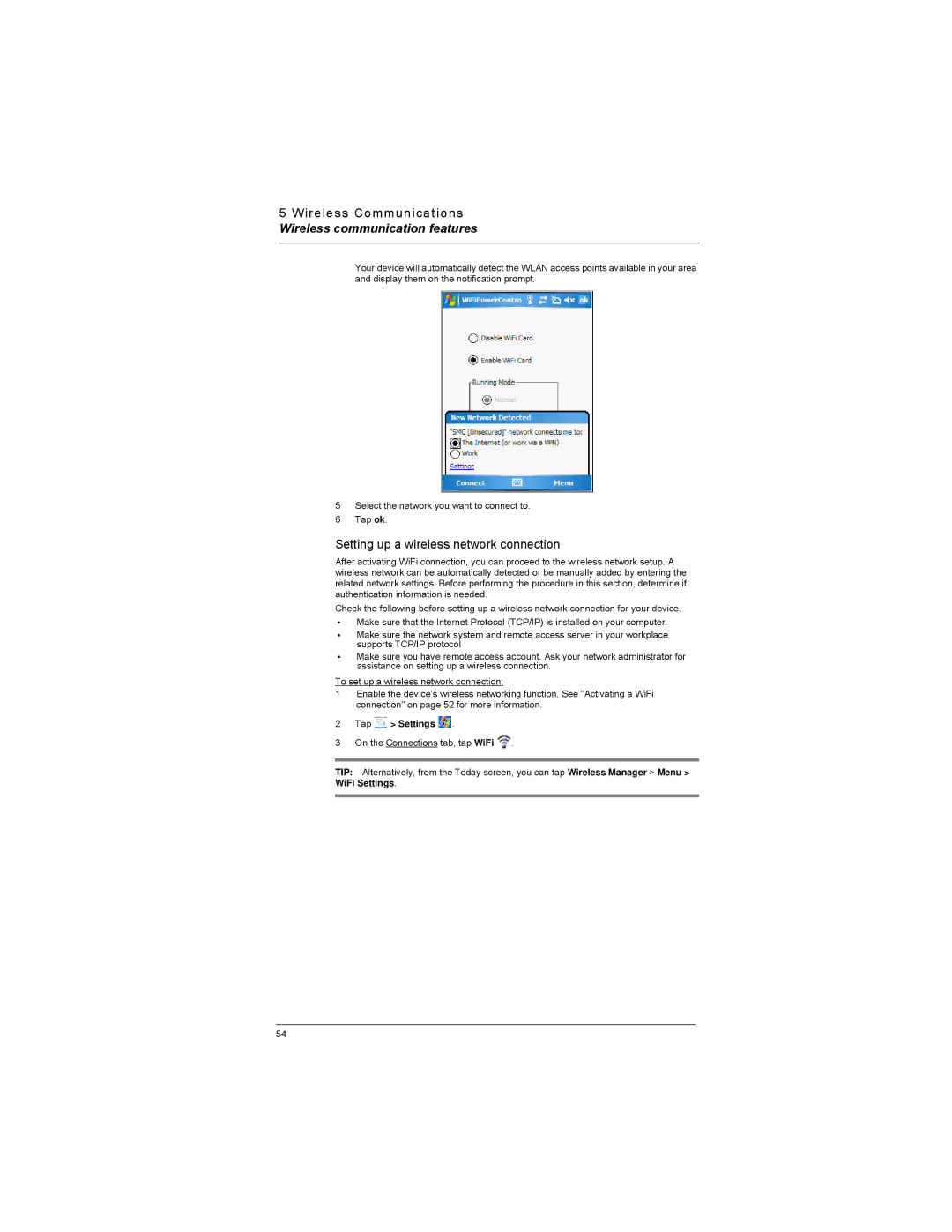 Motorola MC35 manual Setting up a wireless network connection 