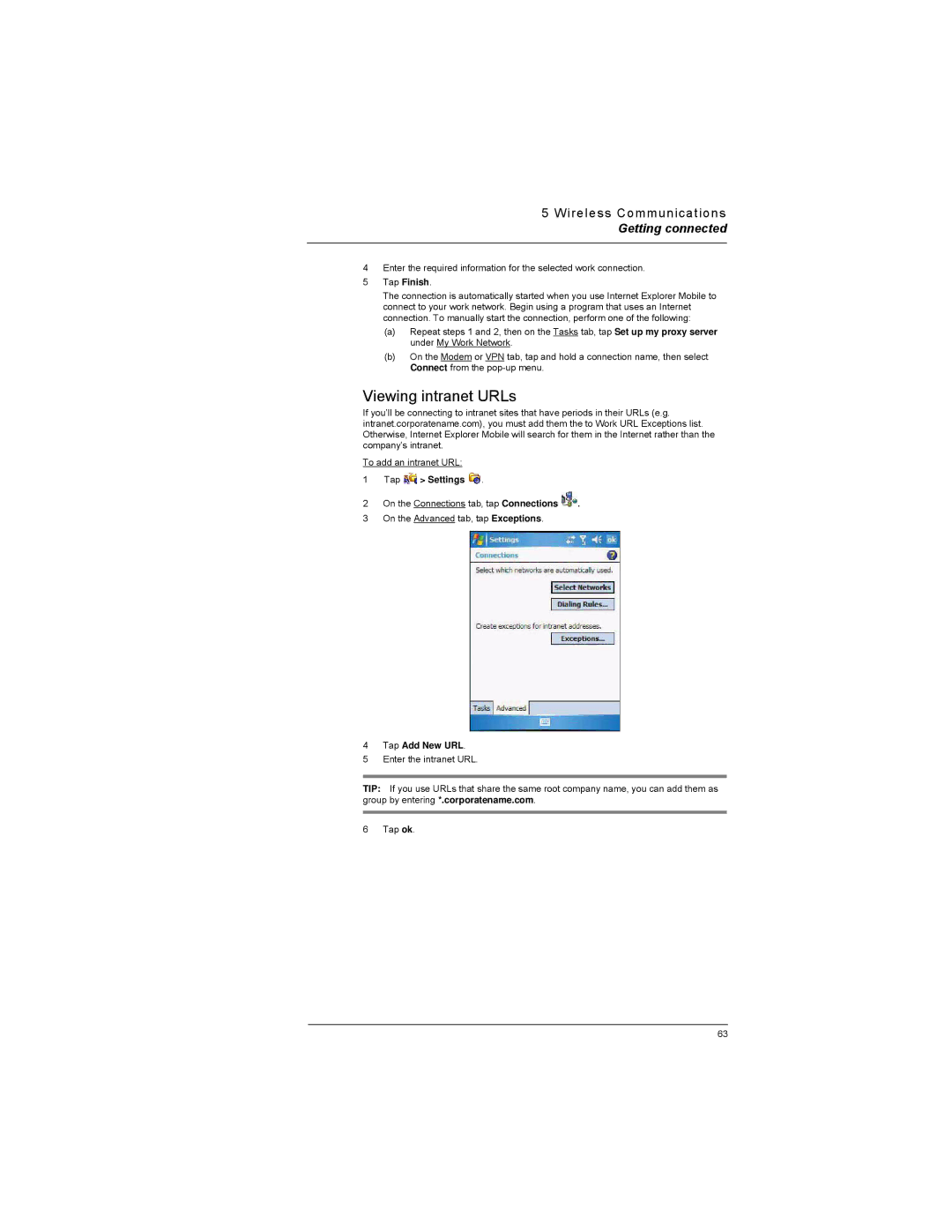 Motorola MC35 manual Viewing intranet URLs, Tap Add New URL 