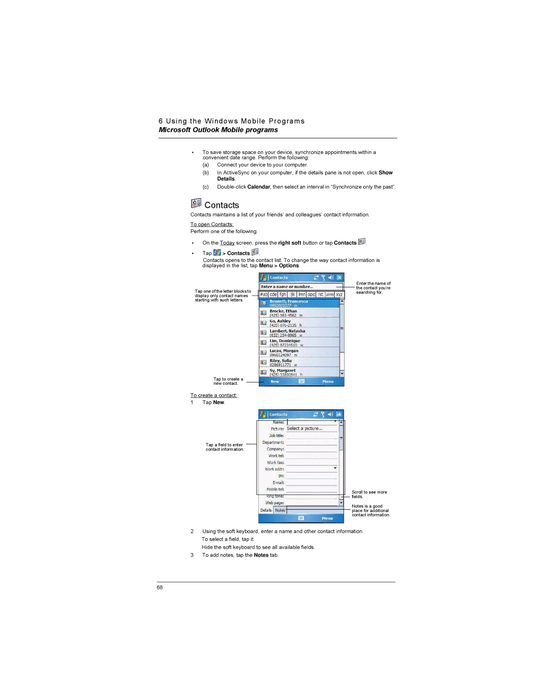 Motorola MC35 manual Tap Contacts 