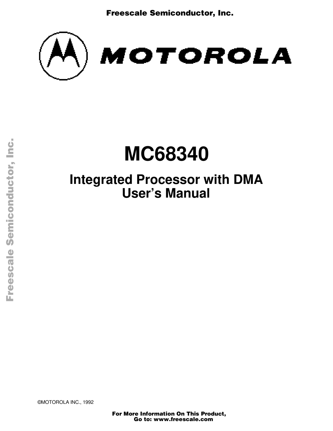 Motorola MC68340 manual Freescale Semiconductor, Inc 