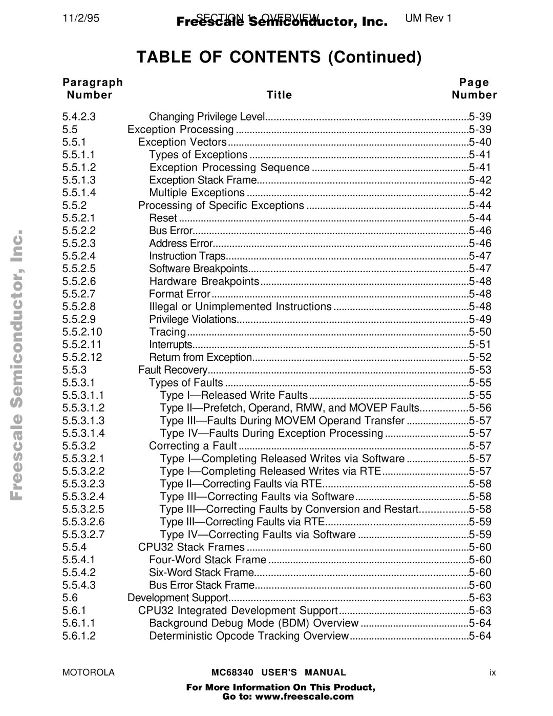 Motorola MC68340 manual Types of Faults 3.1.1 Type I-Released Write Faults 3.1.2 