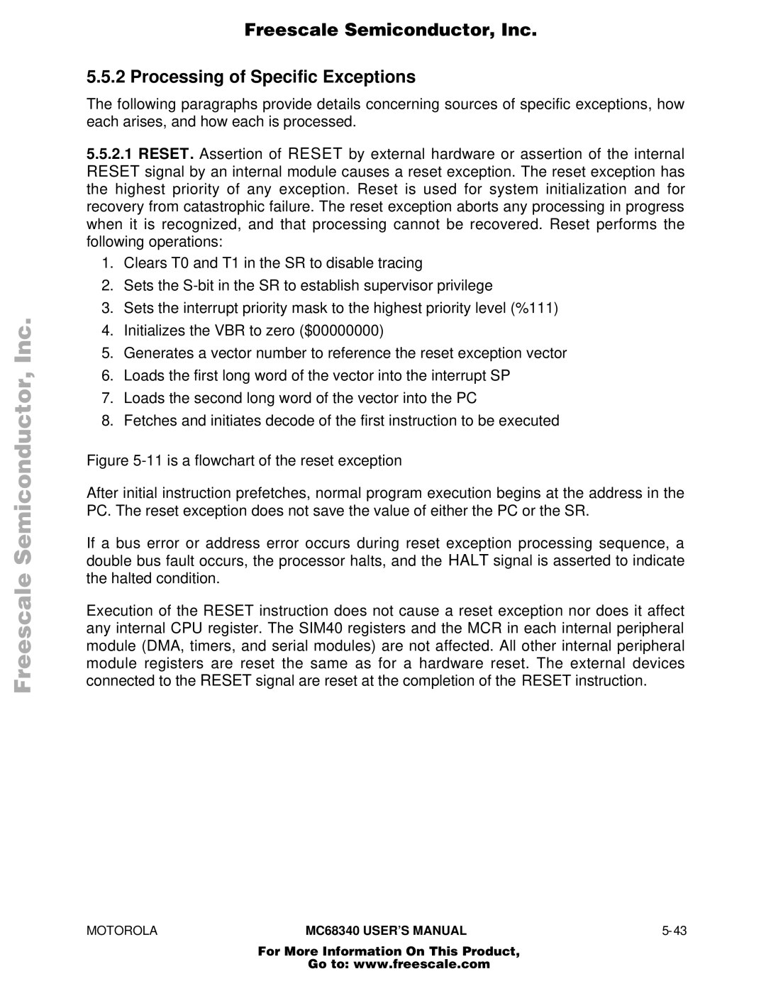 Motorola MC68340 manual Freescale Semiconductor, Inc 