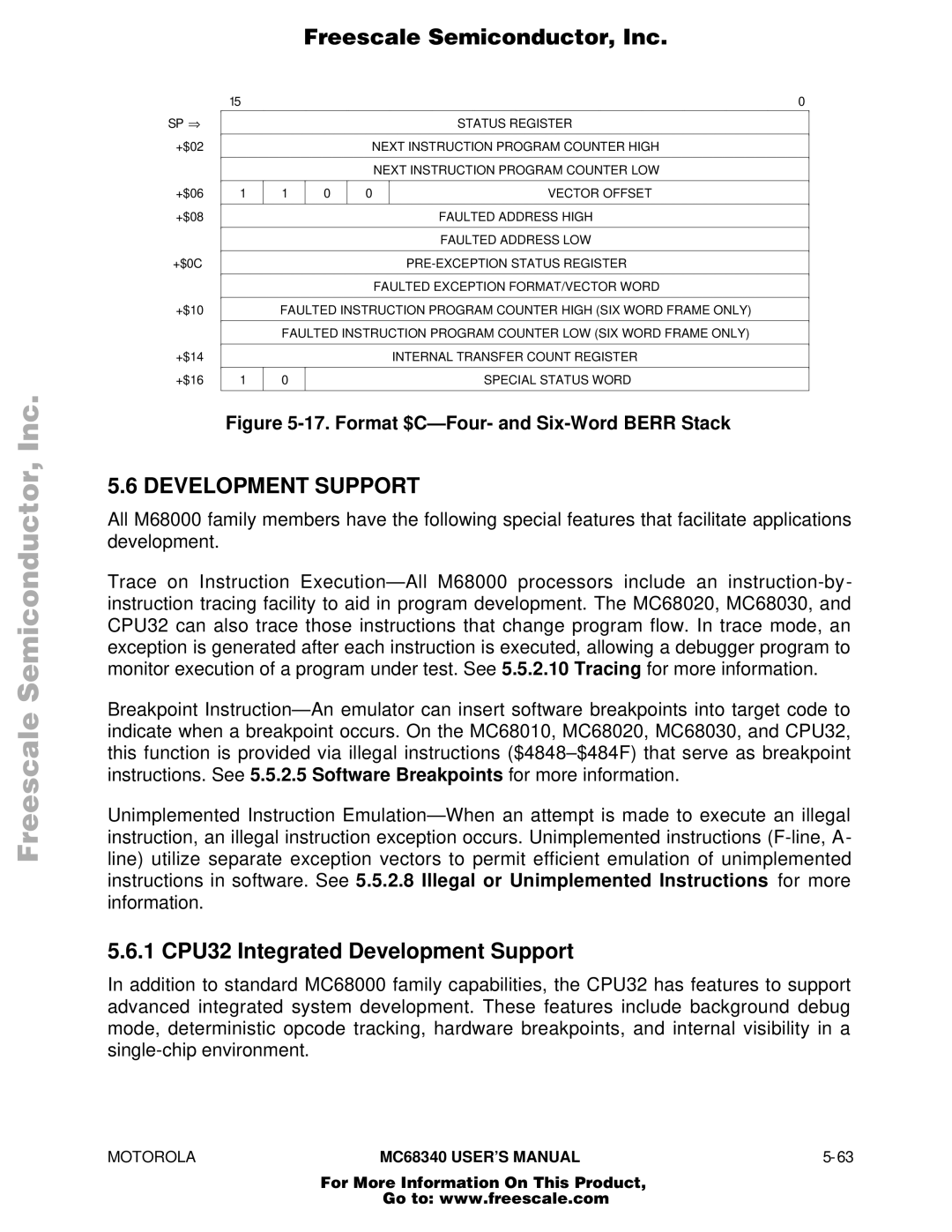 Motorola MC68340 manual 1 CPU32 Integrated Development Support 