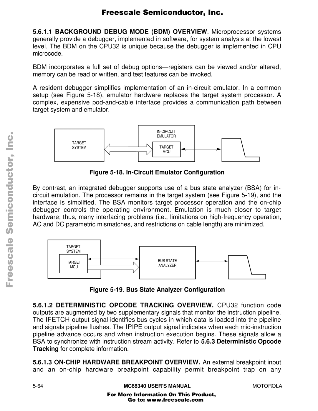 Motorola MC68340 manual In-Circuit Emulator Configuration 