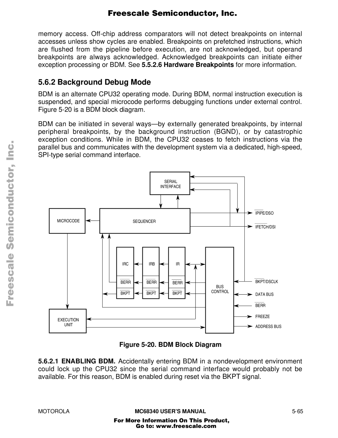 Motorola MC68340 manual BDM Block Diagram 