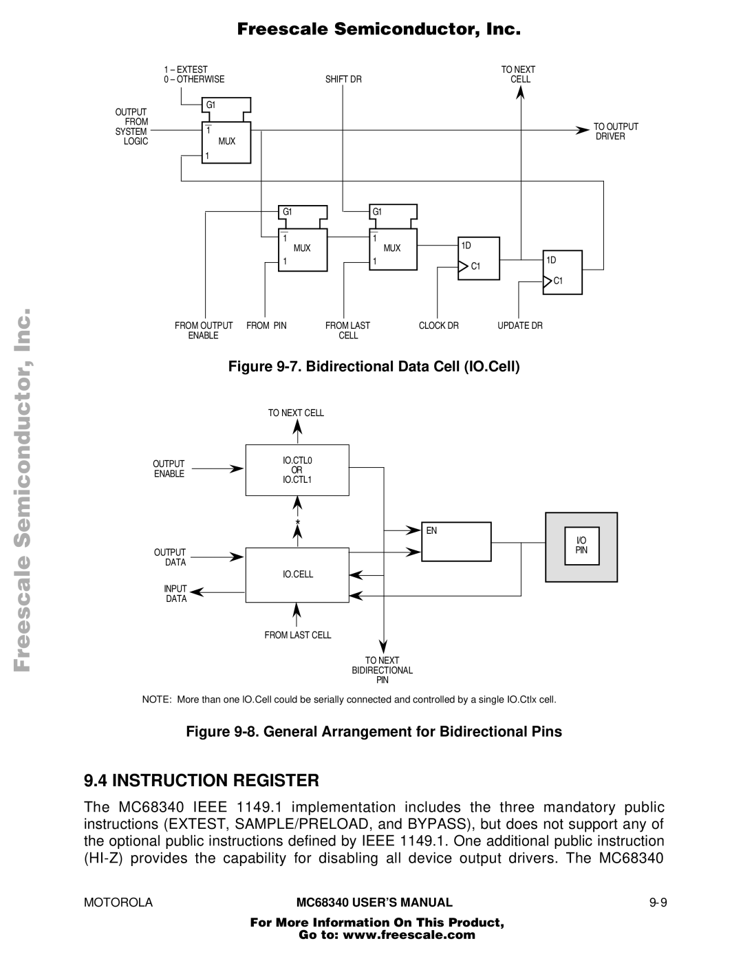 Motorola MC68340 manual Instruction Register, Bidirectional Data Cell IO.Cell 