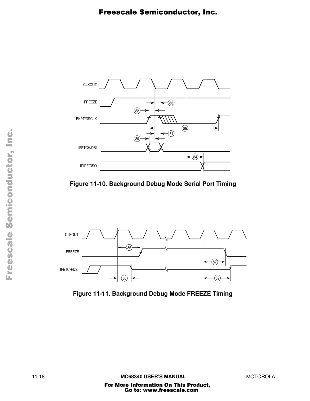 Motorola MC68340 manual Background Debug Mode Serial Port Timing 