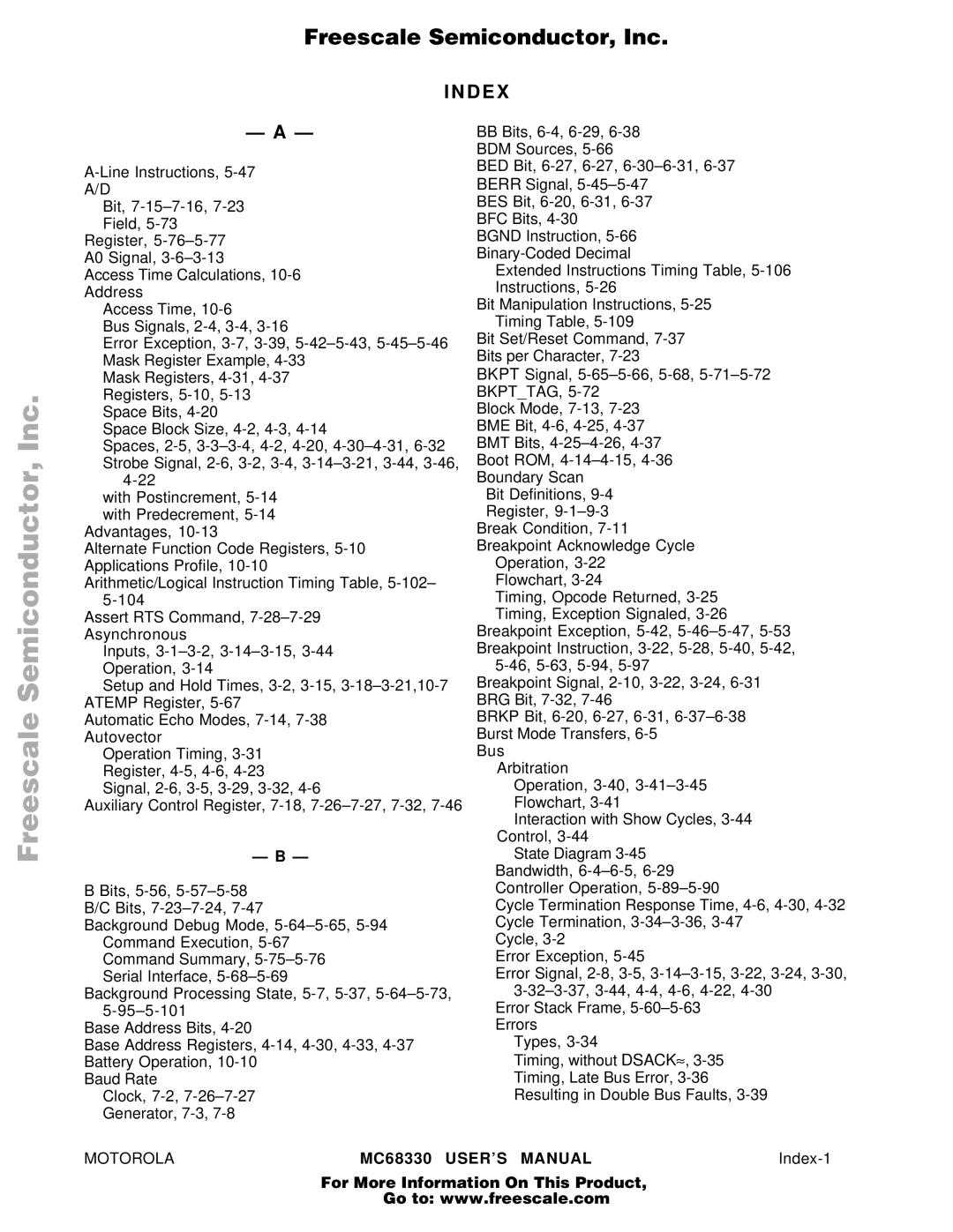 Motorola MC68340 manual D E 