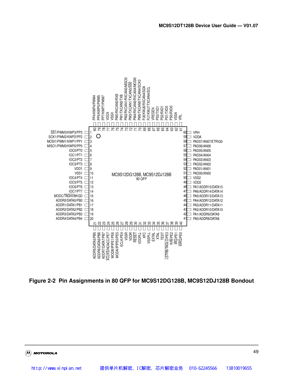 Motorola MC9S12DB128B, MC9S12DT128B, MC9S12DJ128B, MC9S12DG128B manual IOC0/PT0 