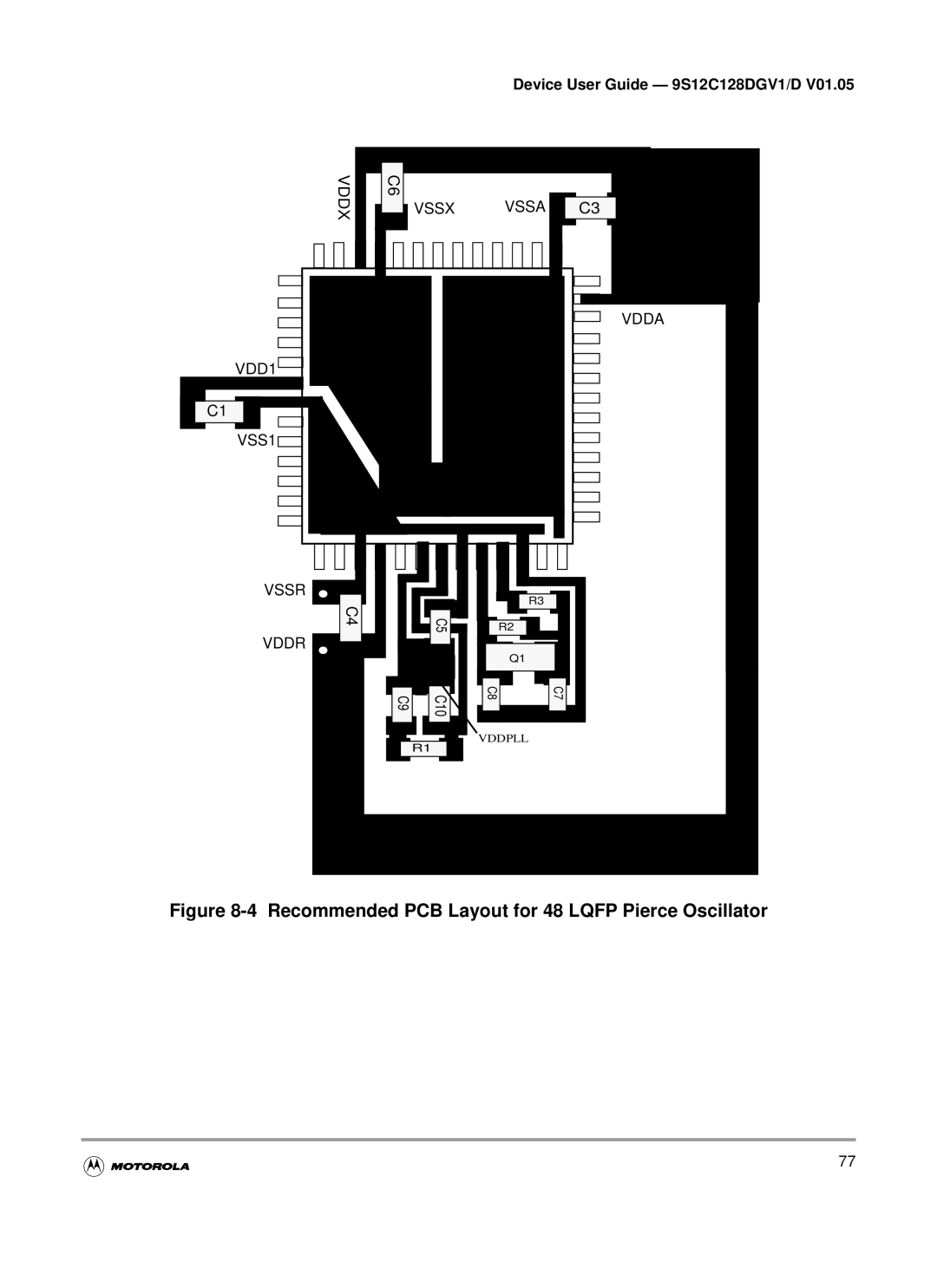 Motorola MC9S12C-Family, MC9S12GC-Family warranty Recommended PCB Layout for 48 Lqfp Pierce Oscillator 