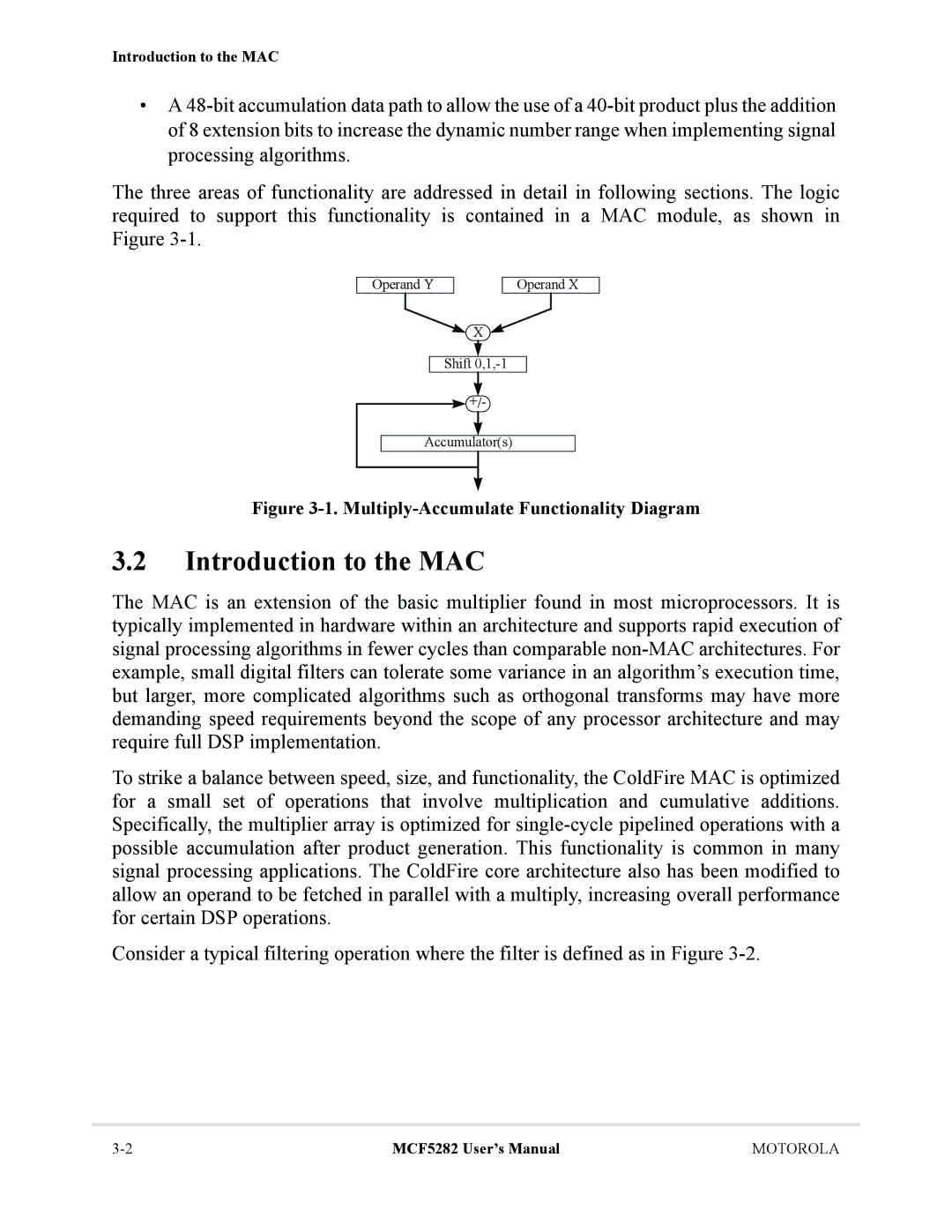 Motorola MCF5282, MCF5281 user manual Introduction to the MAC, Multiply-Accumulate Functionality Diagram 