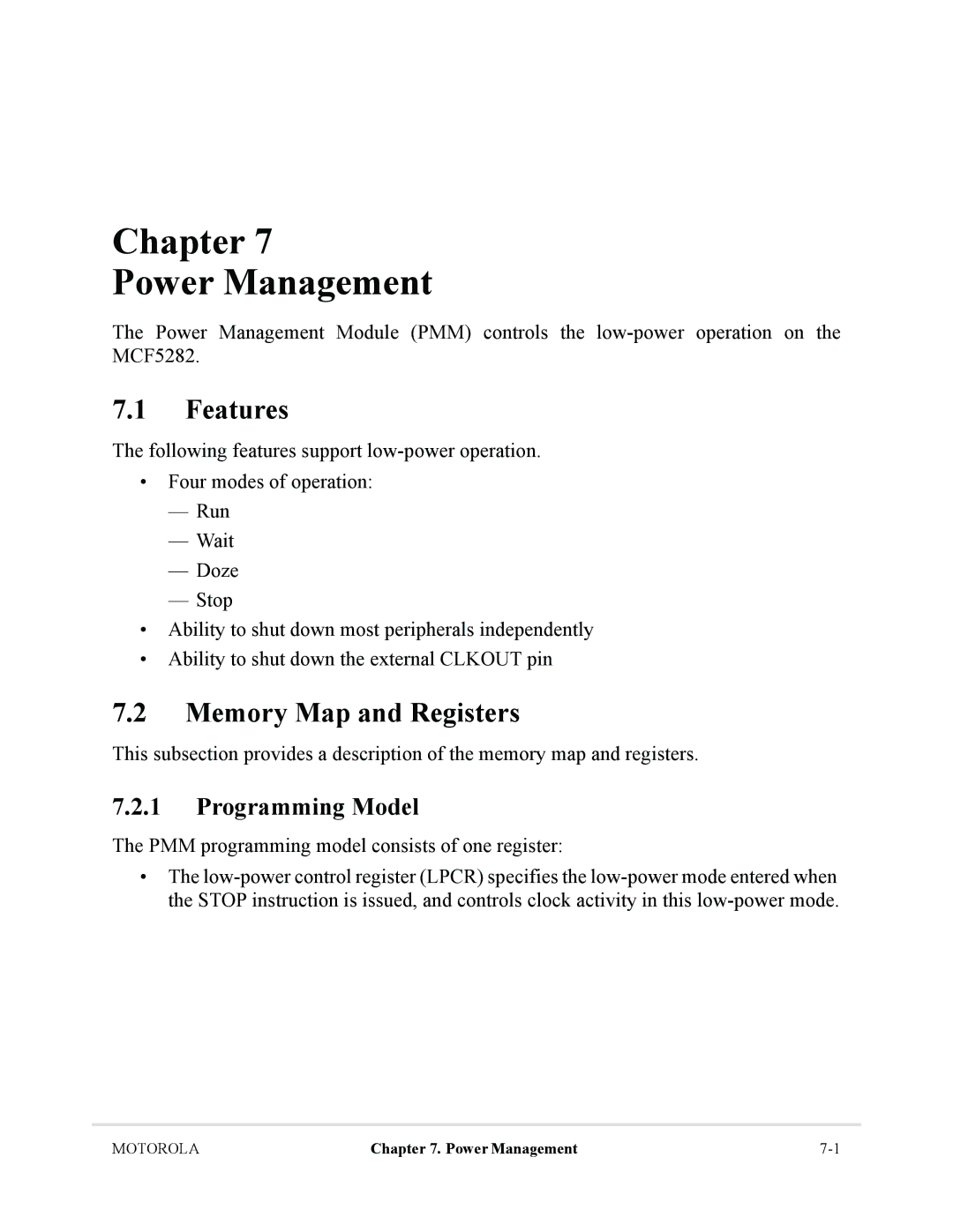 Motorola MCF5281, MCF5282 user manual Memory Map and Registers, Programming Model 