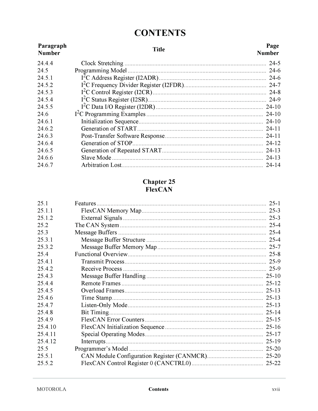 Motorola MCF5281, MCF5282 user manual Chapter FlexCAN 