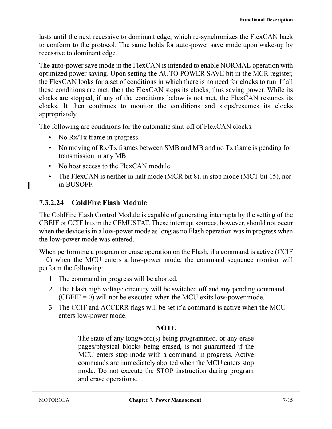 Motorola MCF5281, MCF5282 user manual ColdFire Flash Module 