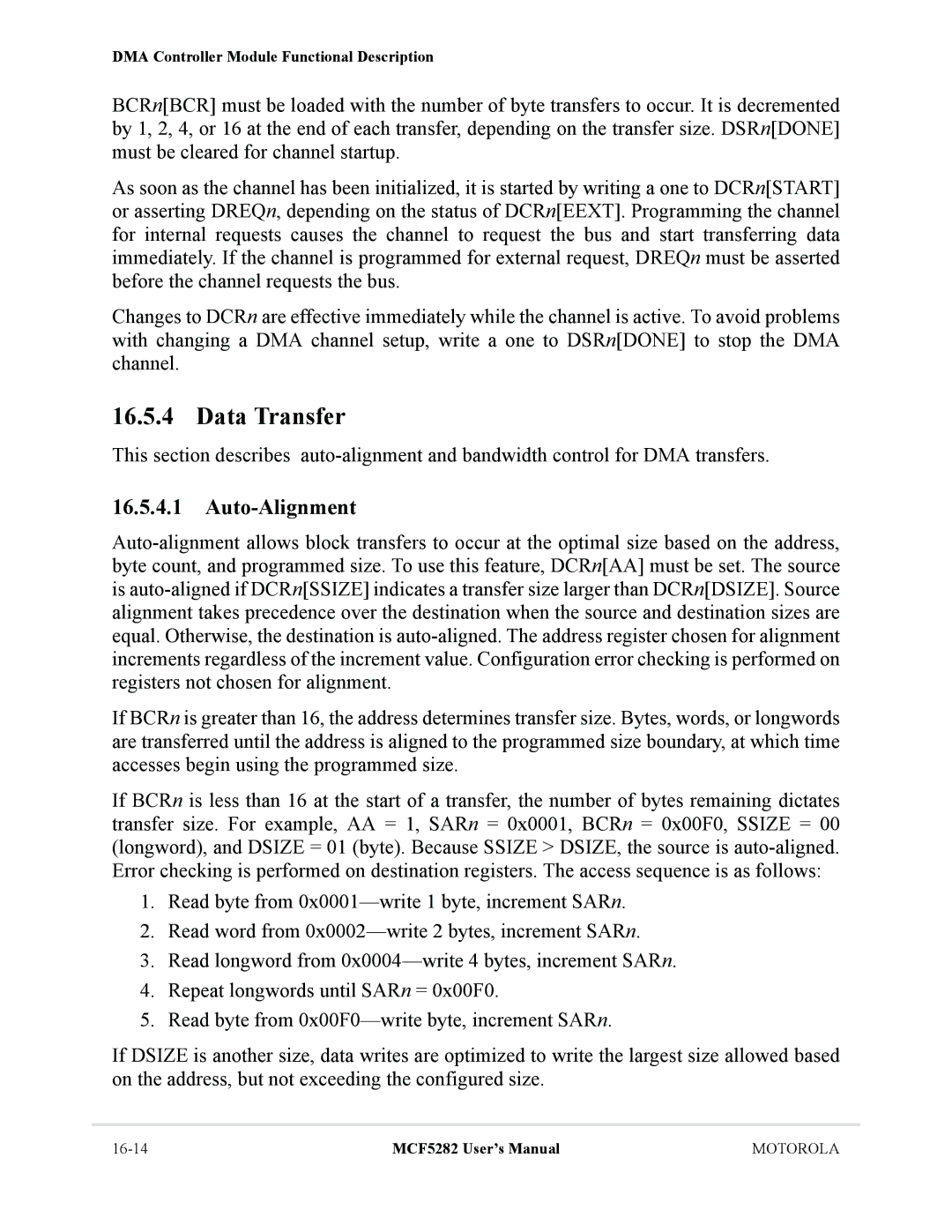 Motorola MCF5282, MCF5281 user manual Data Transfer, Auto-Alignment 