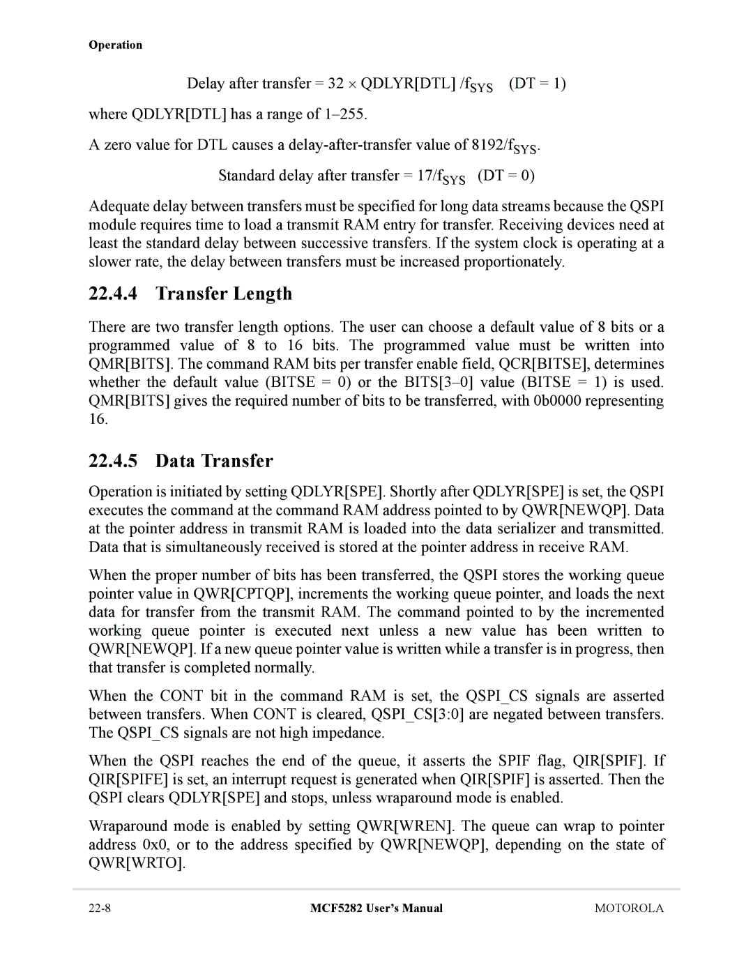 Motorola MCF5282, MCF5281 user manual Transfer Length, Data Transfer 