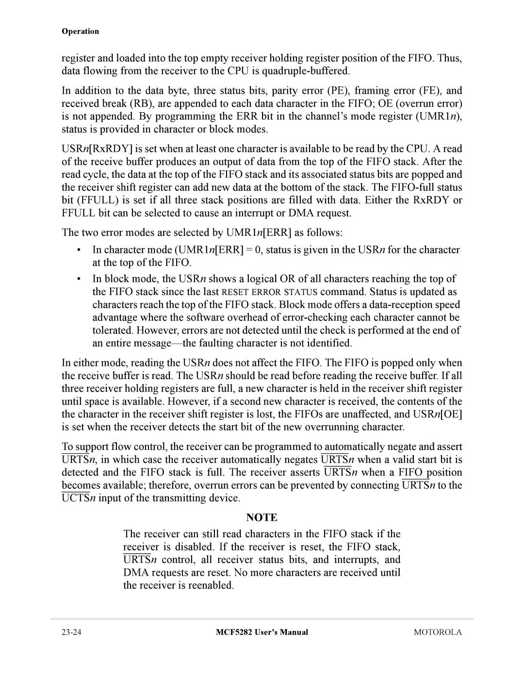 Motorola MCF5282, MCF5281 user manual 23-24 