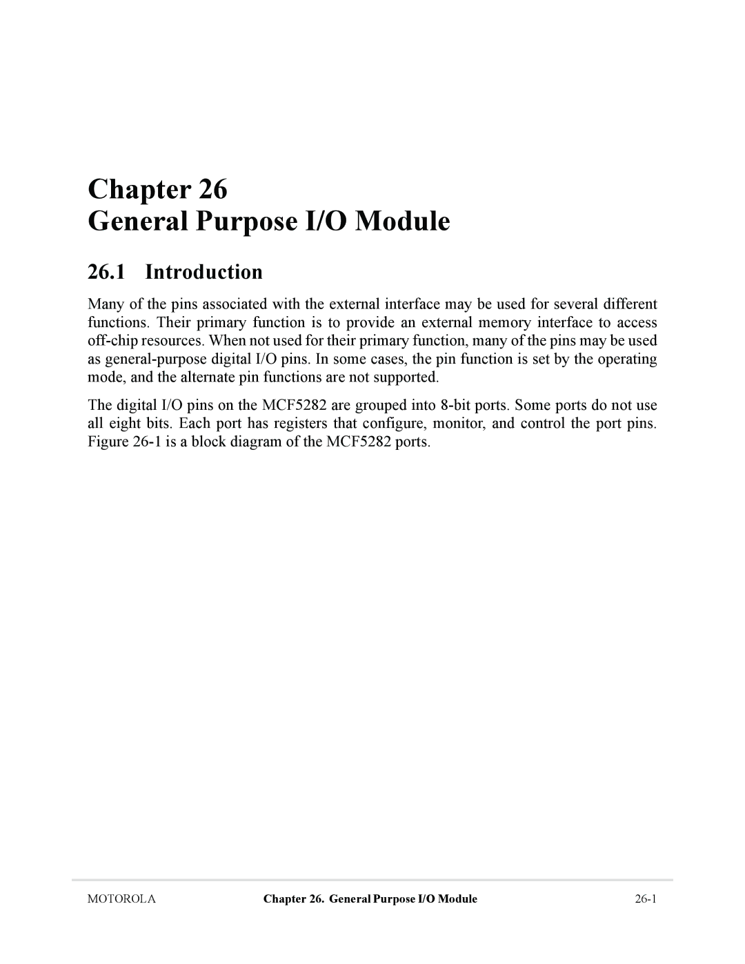 Motorola MCF5281, MCF5282 user manual Chapter General Purpose I/O Module 