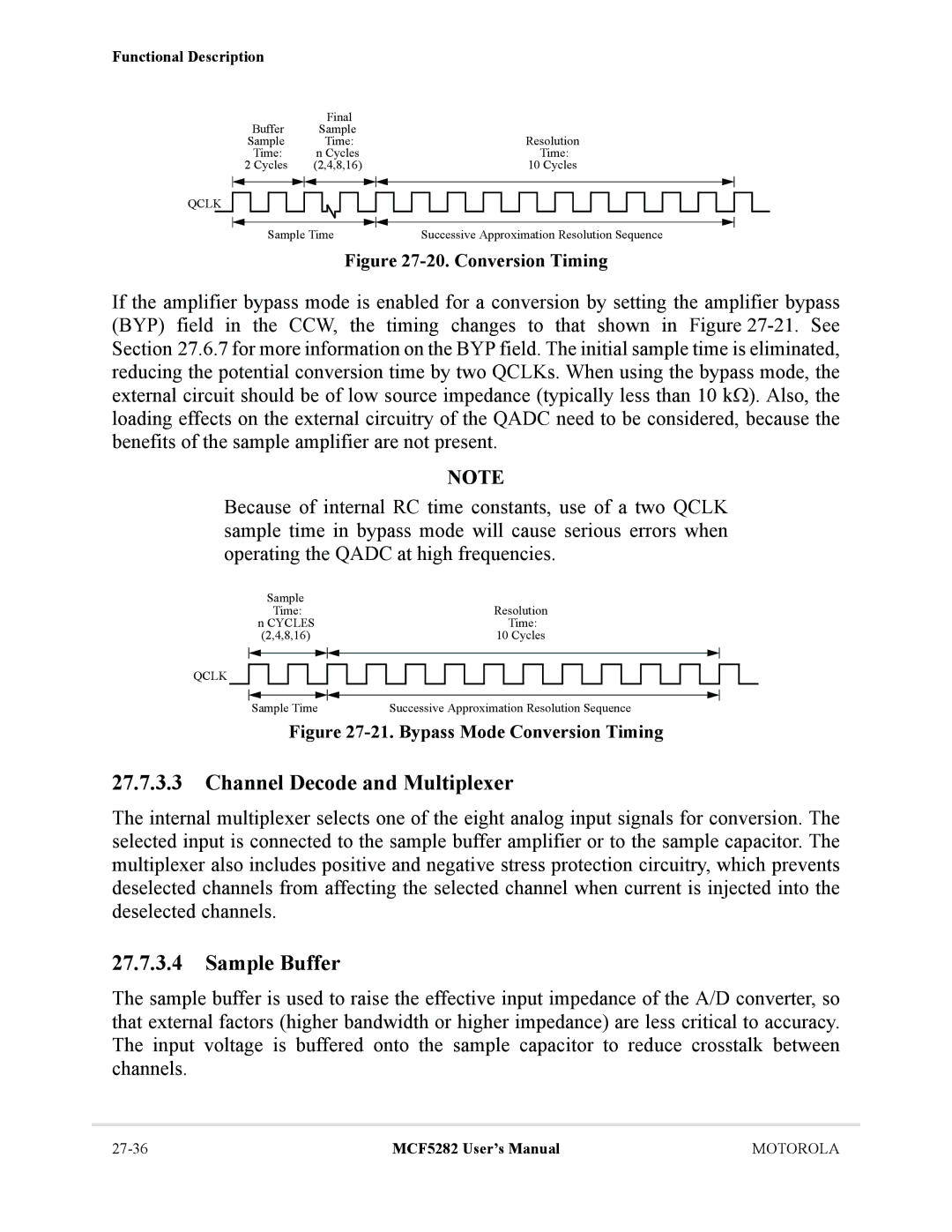 Motorola MCF5282, MCF5281 user manual Channel Decode and Multiplexer, Sample Buffer 